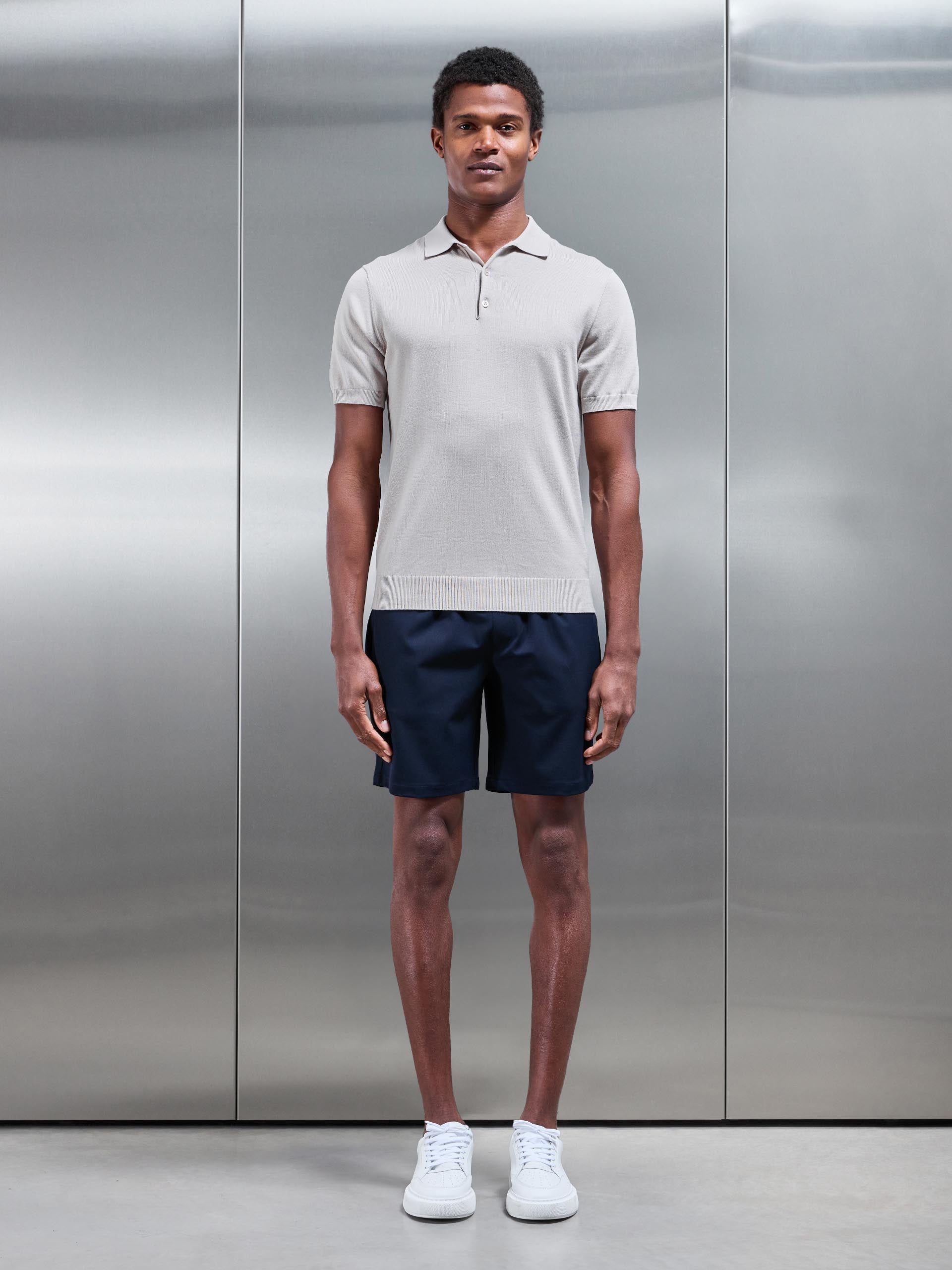 Essential Drawstring Tailored Short in Navy
