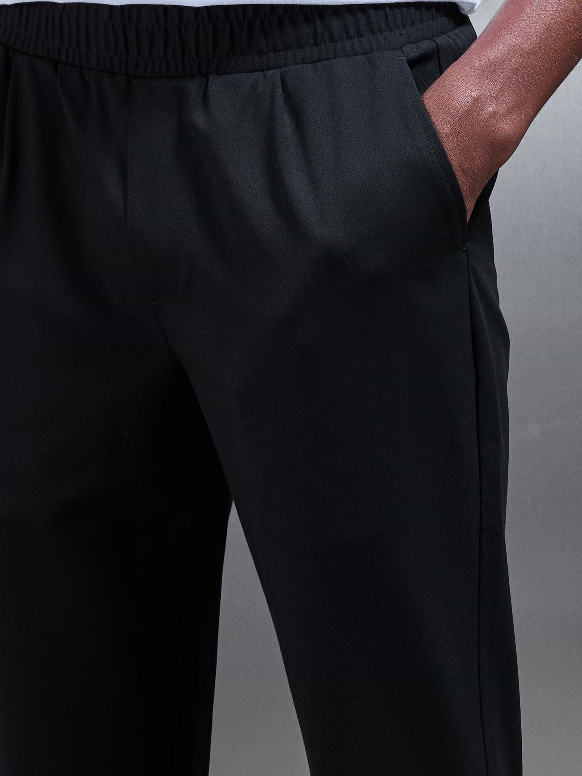 Essential Drawstring Tailored Trouser in Black