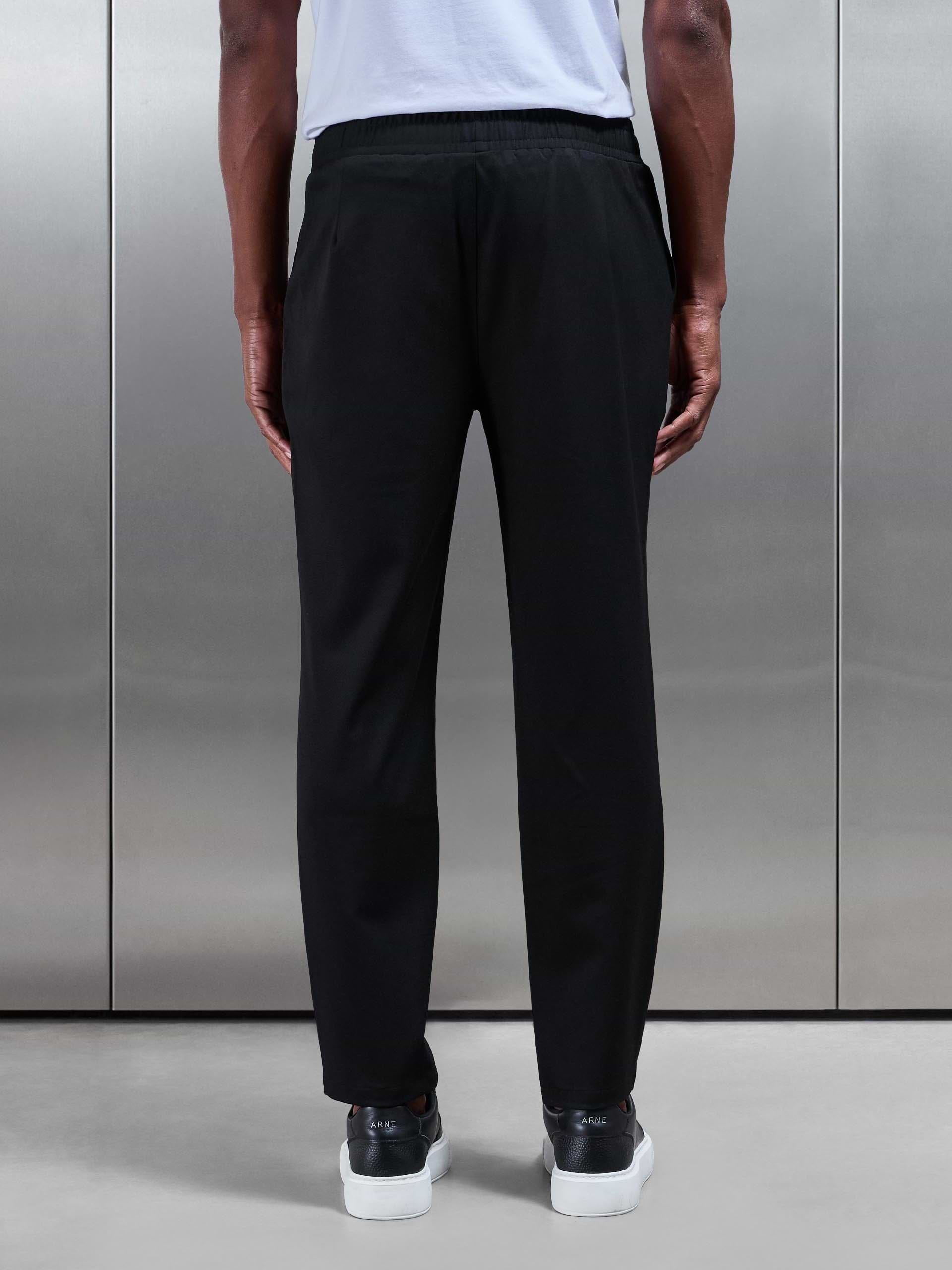 Essential Drawstring Tailored Trouser in Black