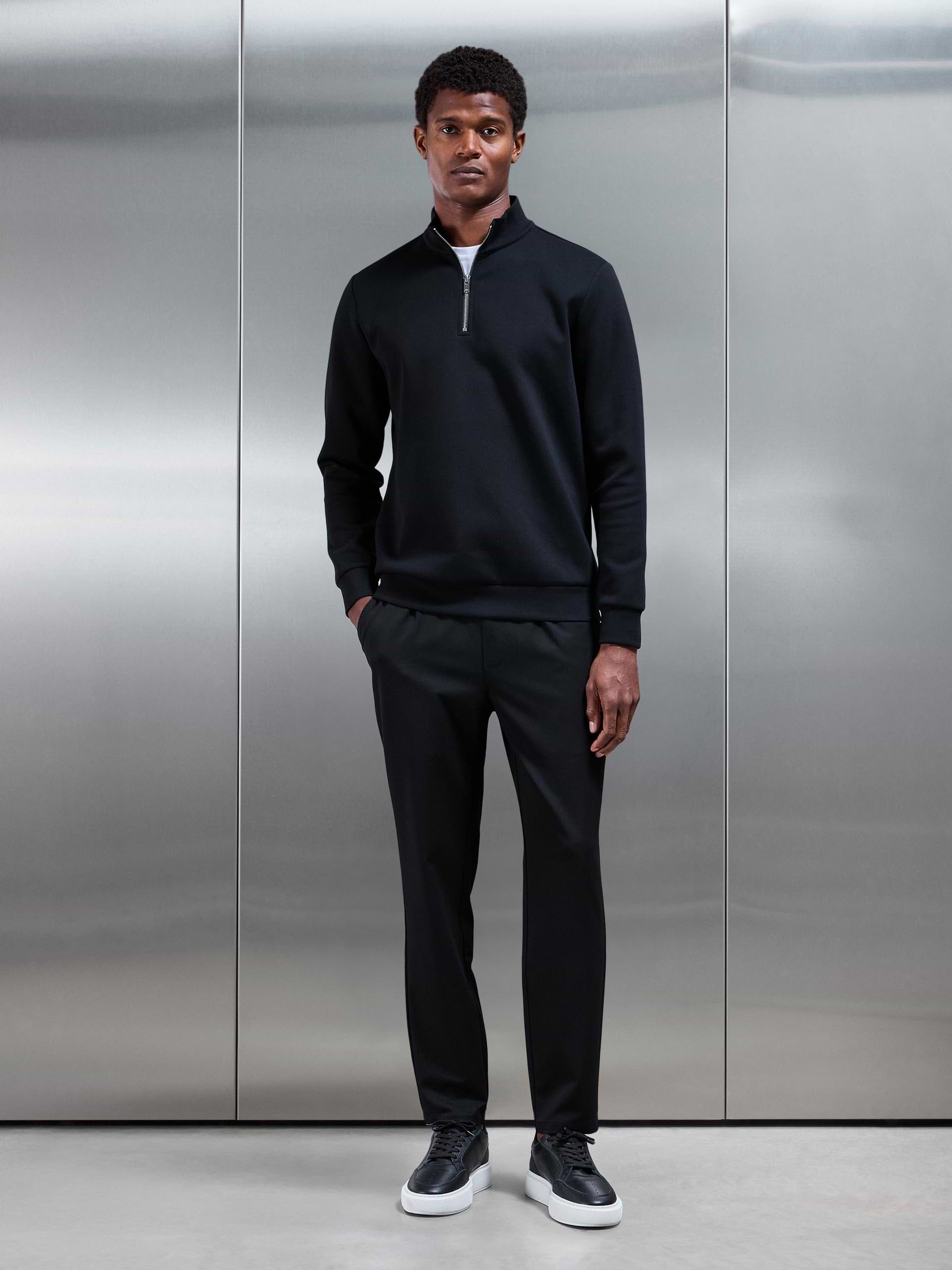 Essential Drawstring Tailored Trouser in Black