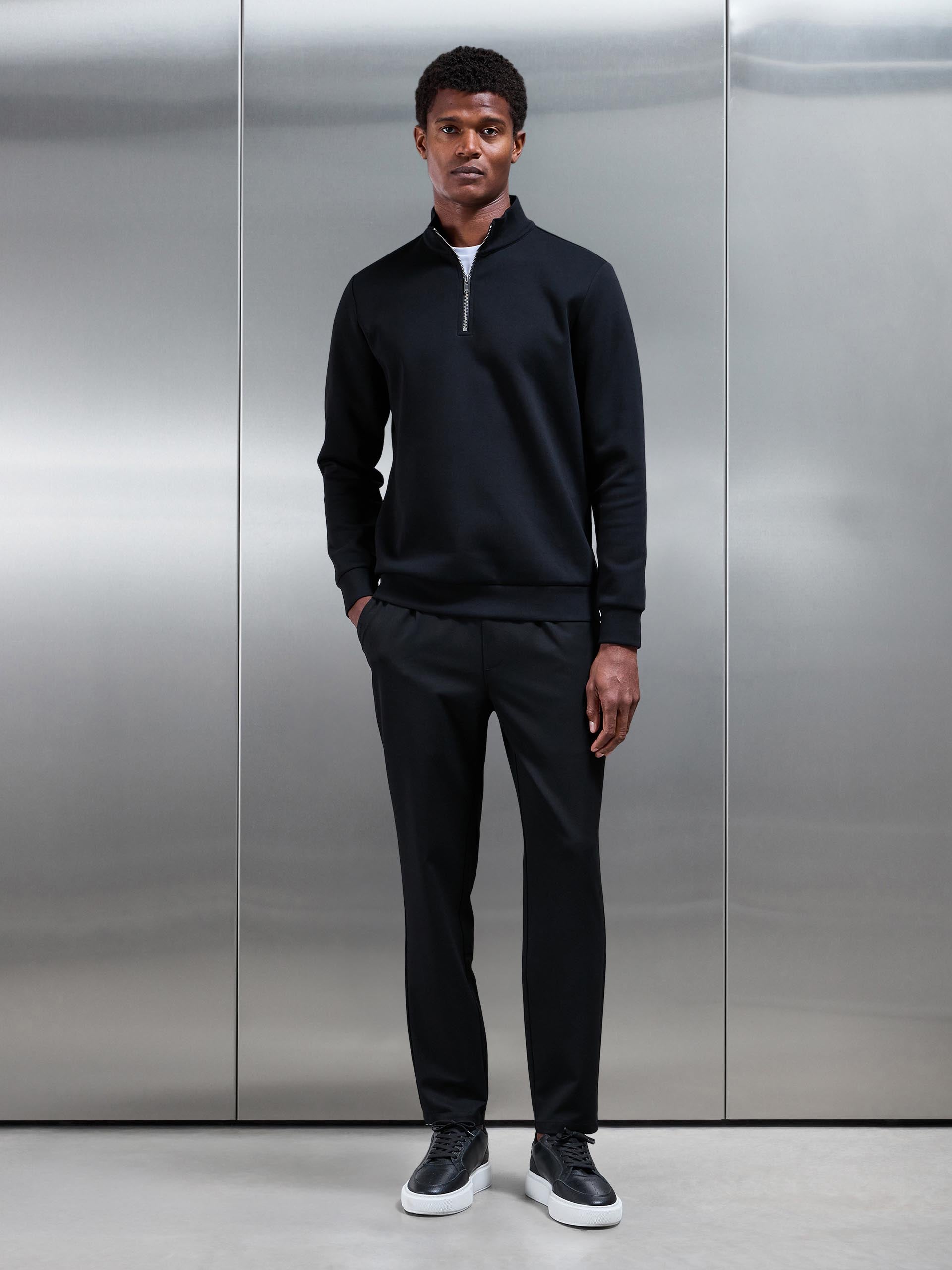 Essential Drawstring Tailored Trouser in Black
