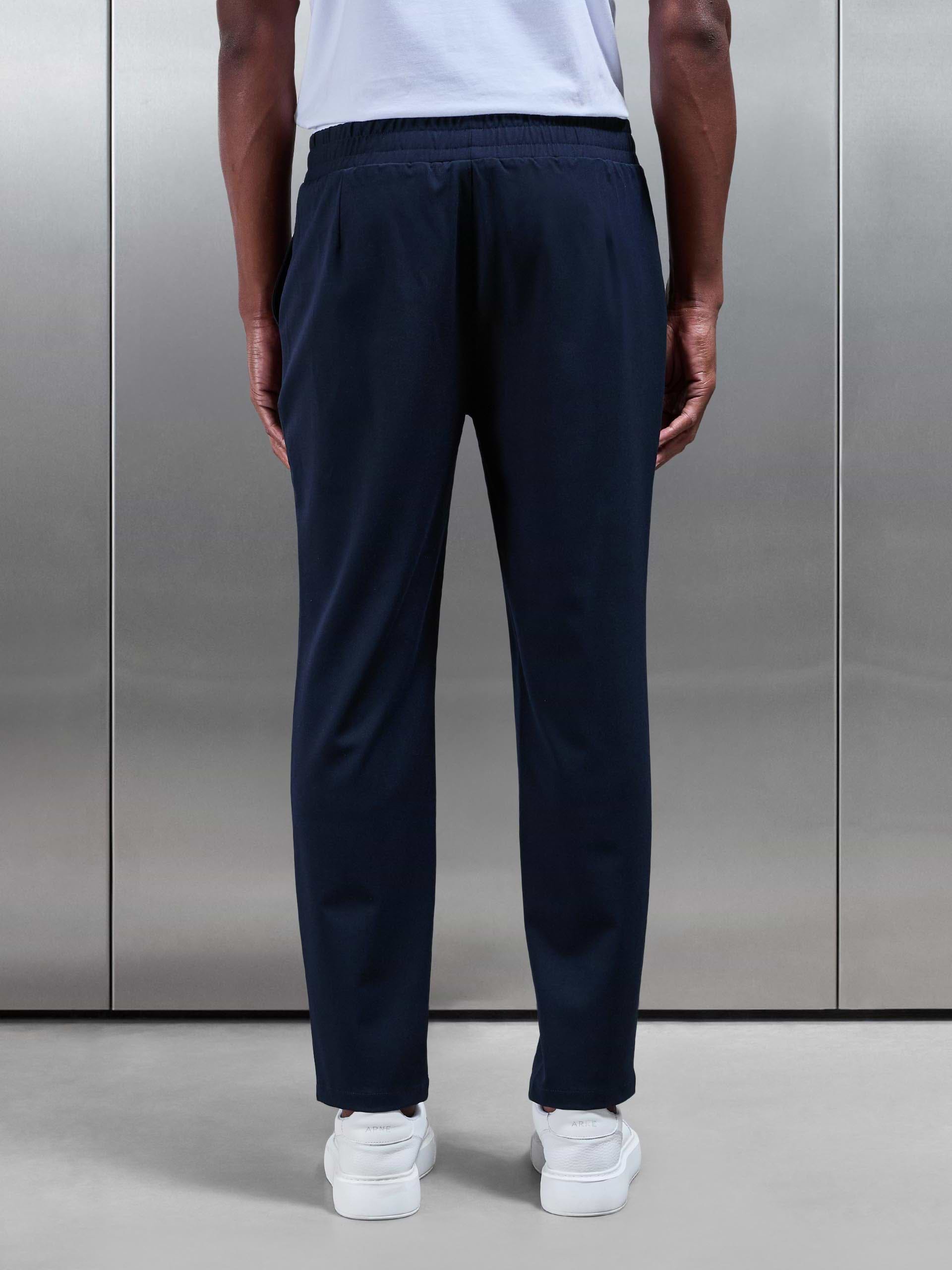 Essential Drawstring Tailored Trouser in Navy