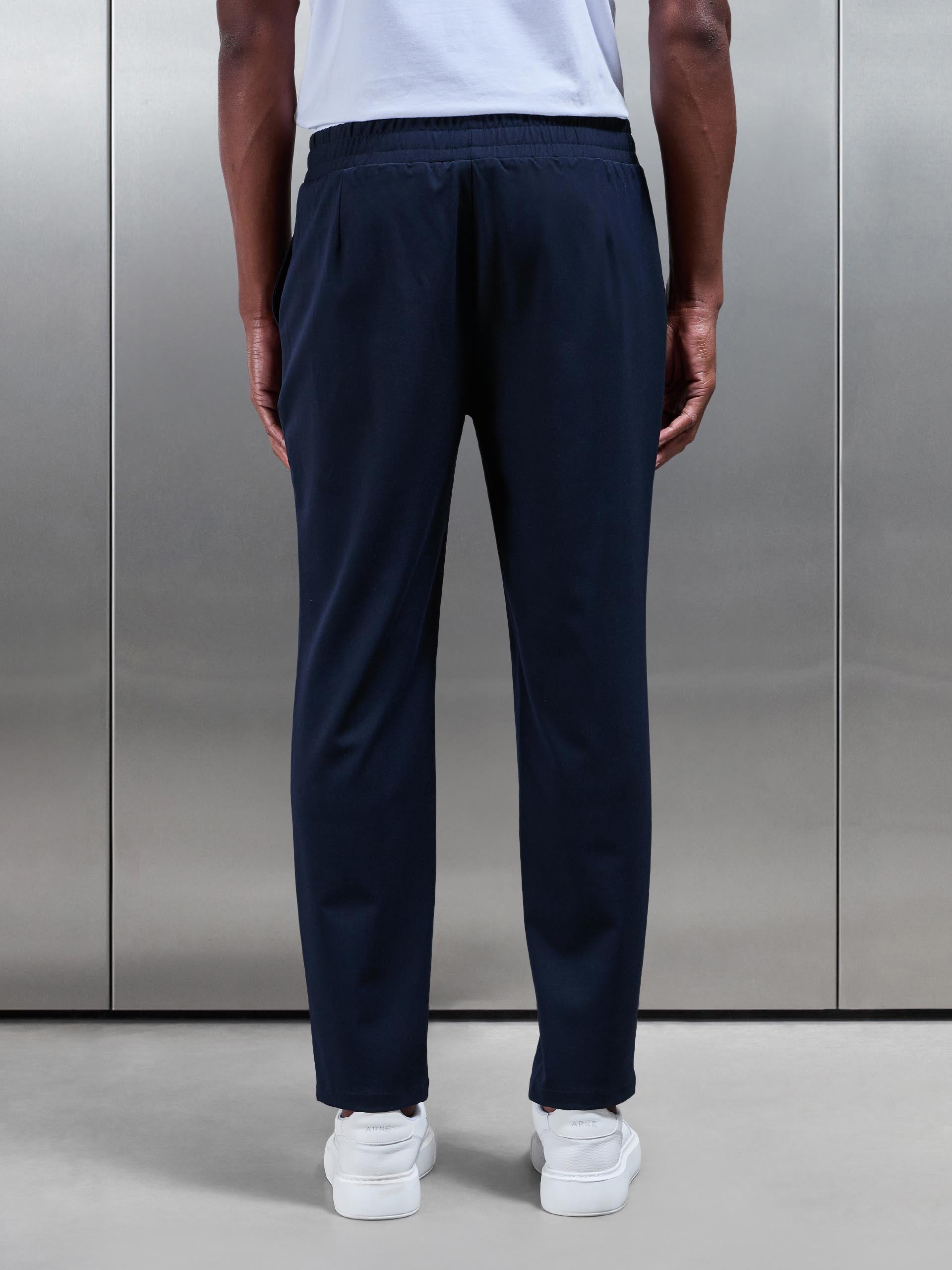 Essential Drawstring Tailored Trouser in Navy