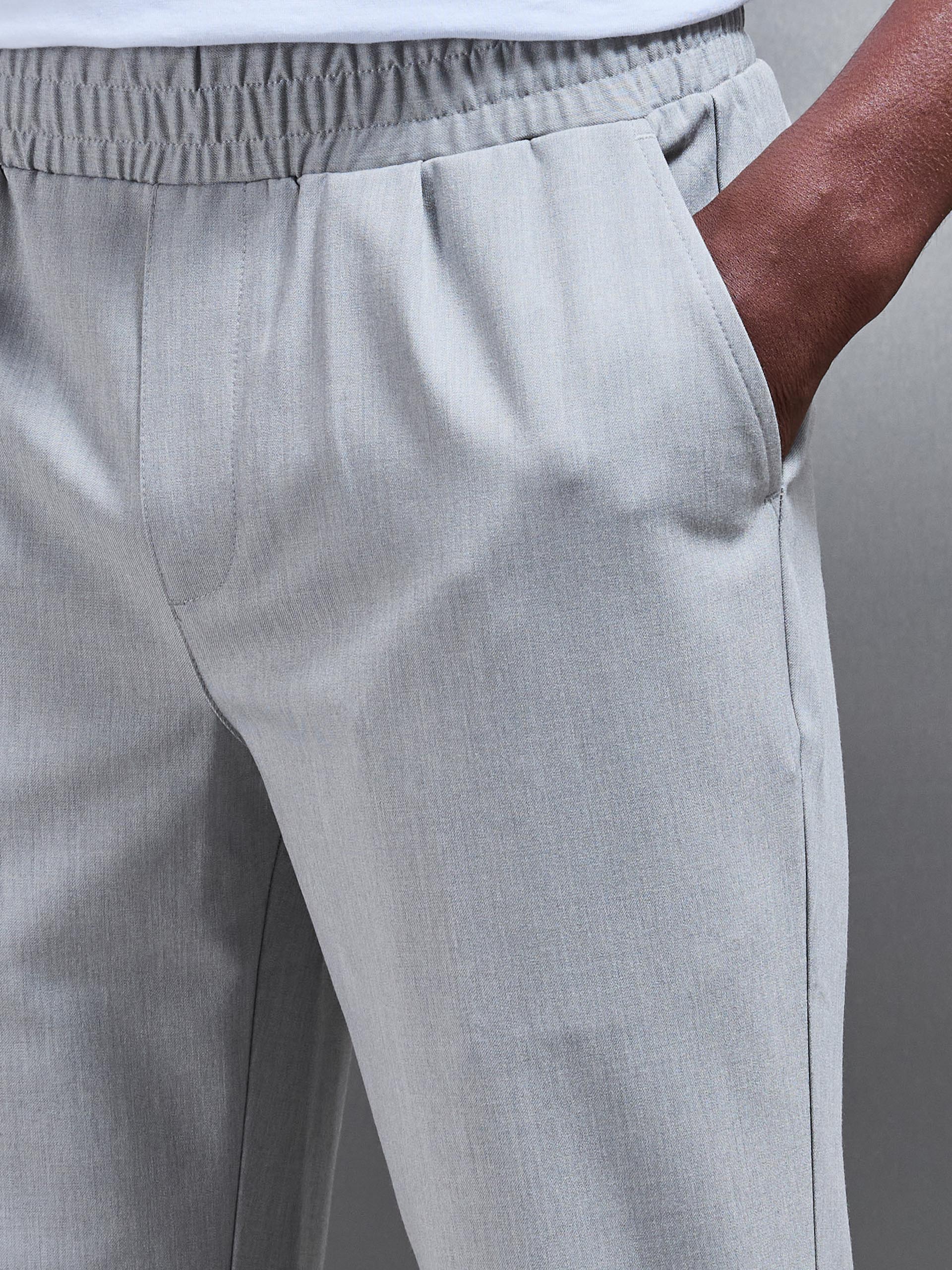 Essential Drawstring Tailored Trouser in Stone