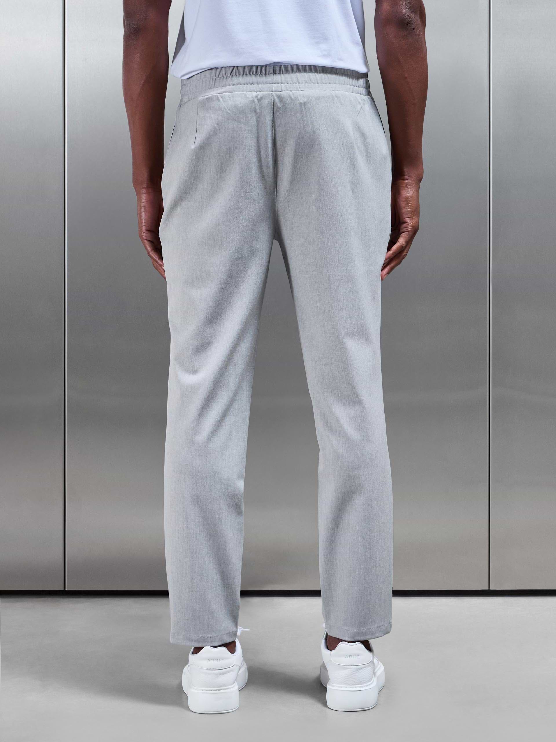 Essential Drawstring Tailored Trouser in Stone