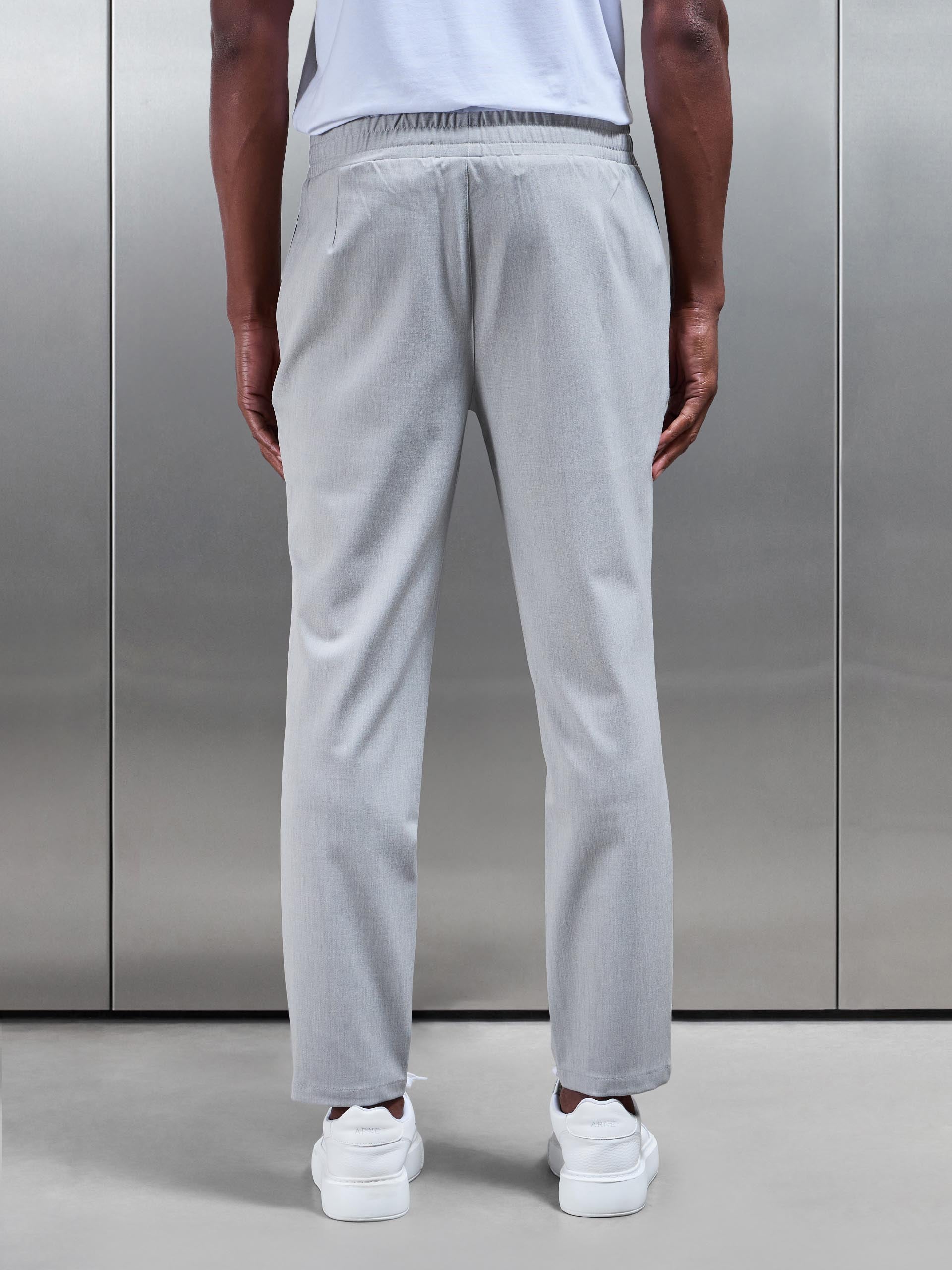 Essential Drawstring Tailored Trouser in Stone