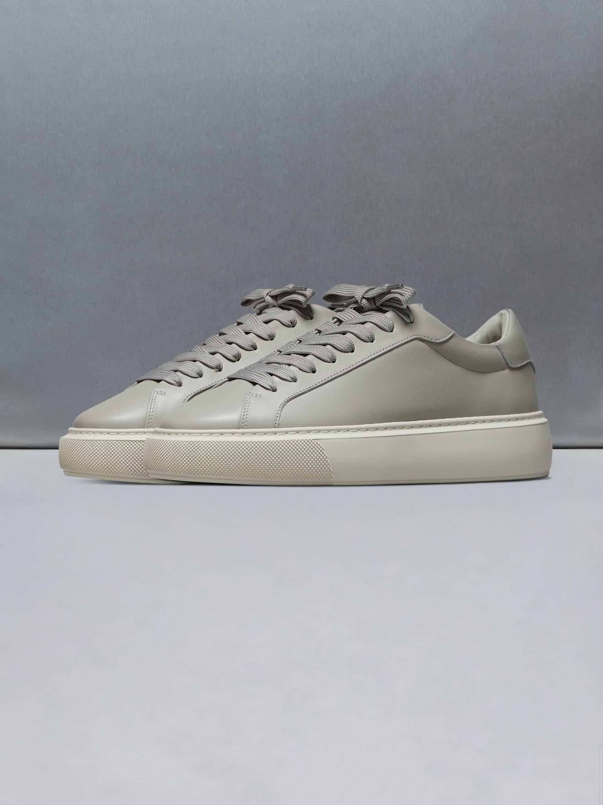 Essential Leather Trainer in Beige