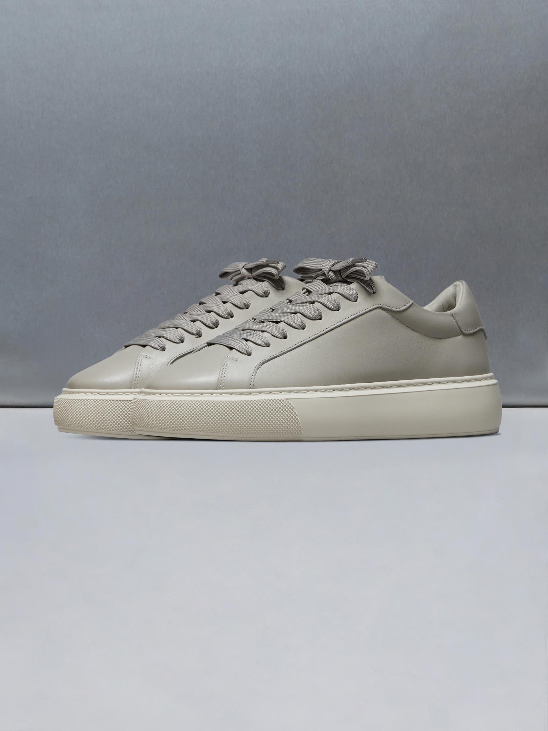 Essential Leather Trainer in Beige
