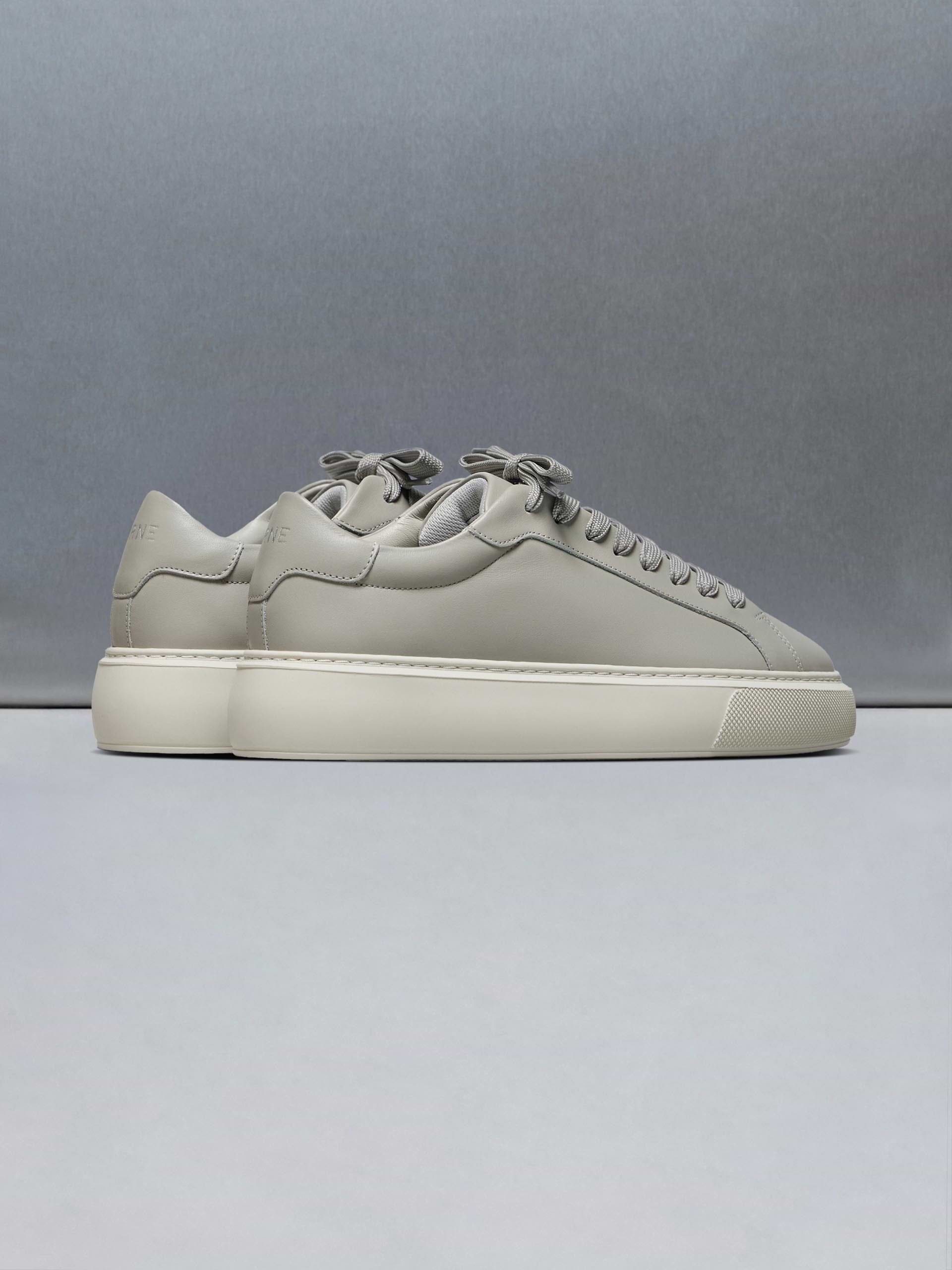 Essential Leather Trainer in Beige