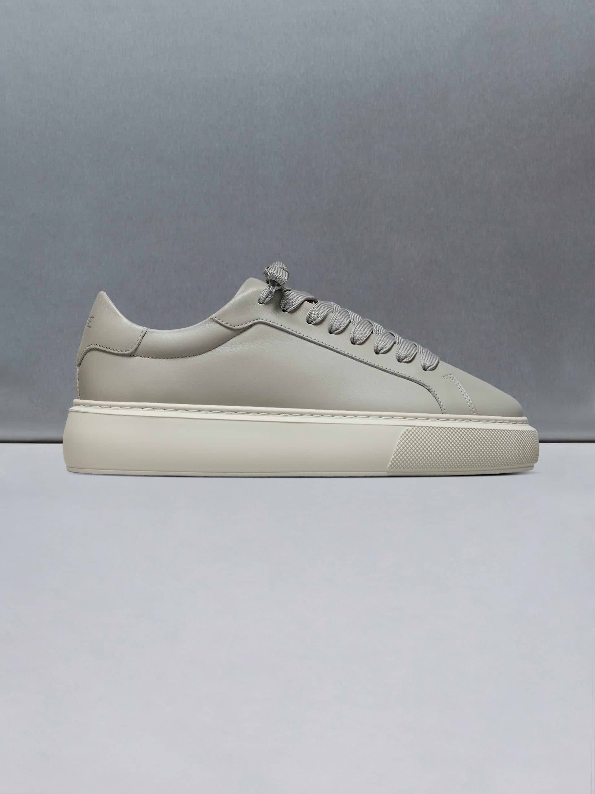 Essential Leather Trainer in Beige