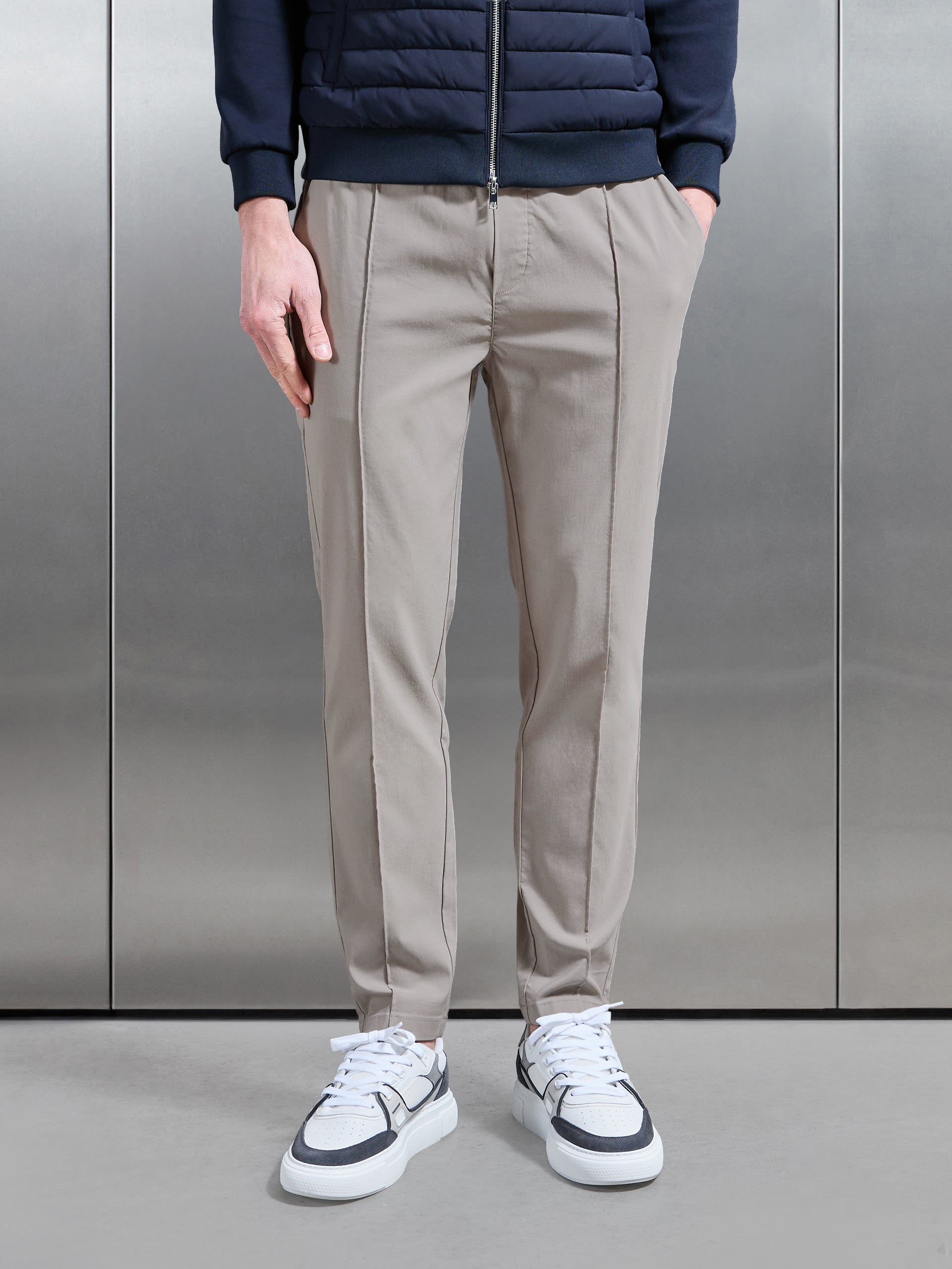 Essential Nylon Trouser in Stone