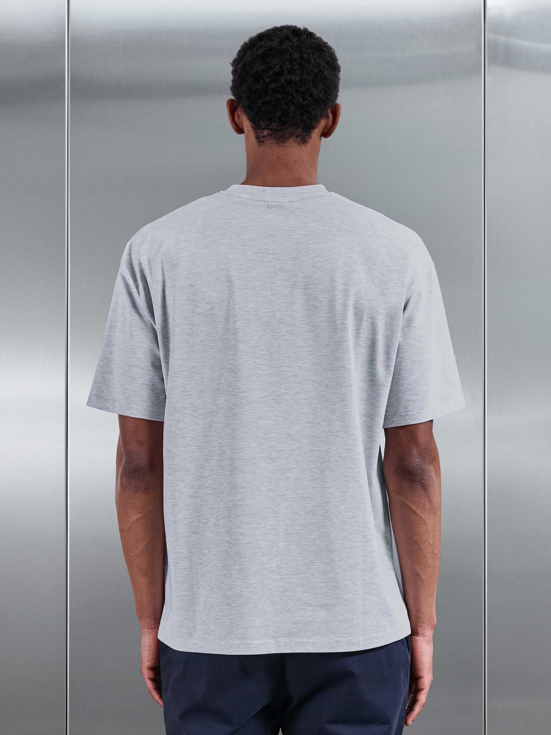 Essential Relaxed Fit Cotton T-Shirt in Marl Grey