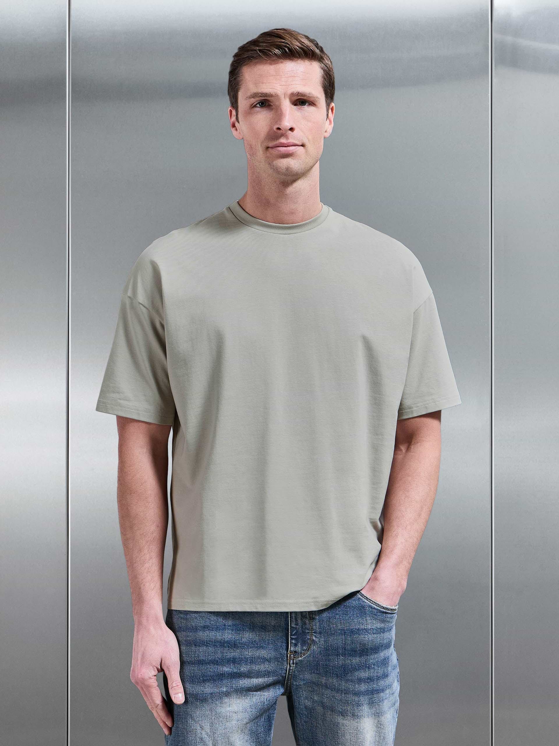 Essential Relaxed Fit Cotton T-Shirt in Stone