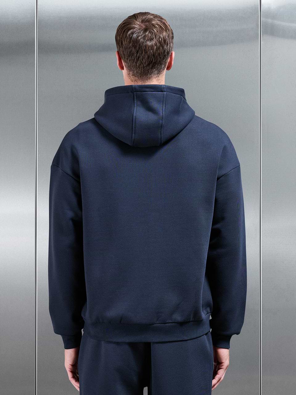 Essential Relaxed Fit Zip Through Hoodie in Navy