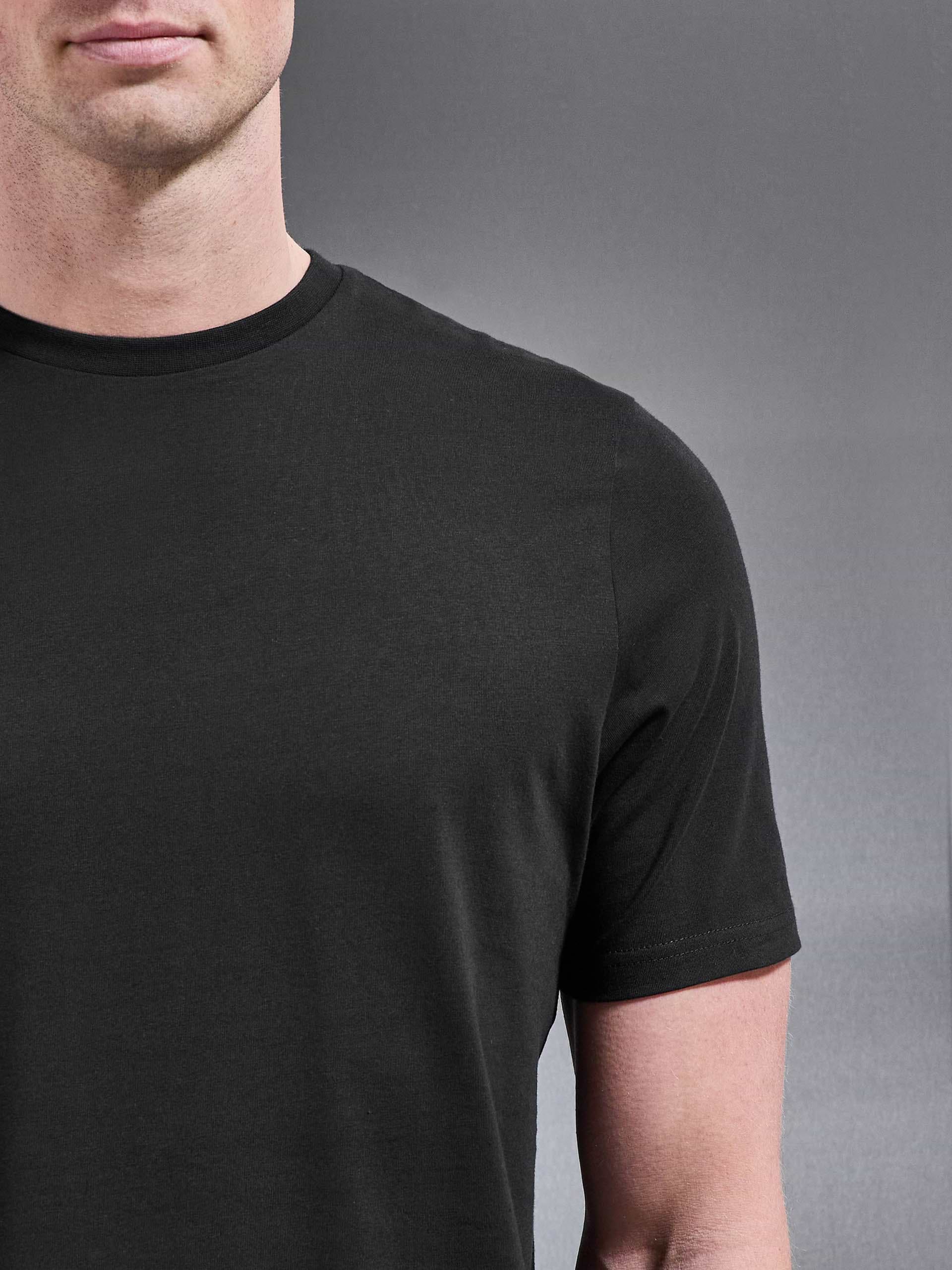 Essential Slim Fit Cotton Stretch T-Shirt in Black