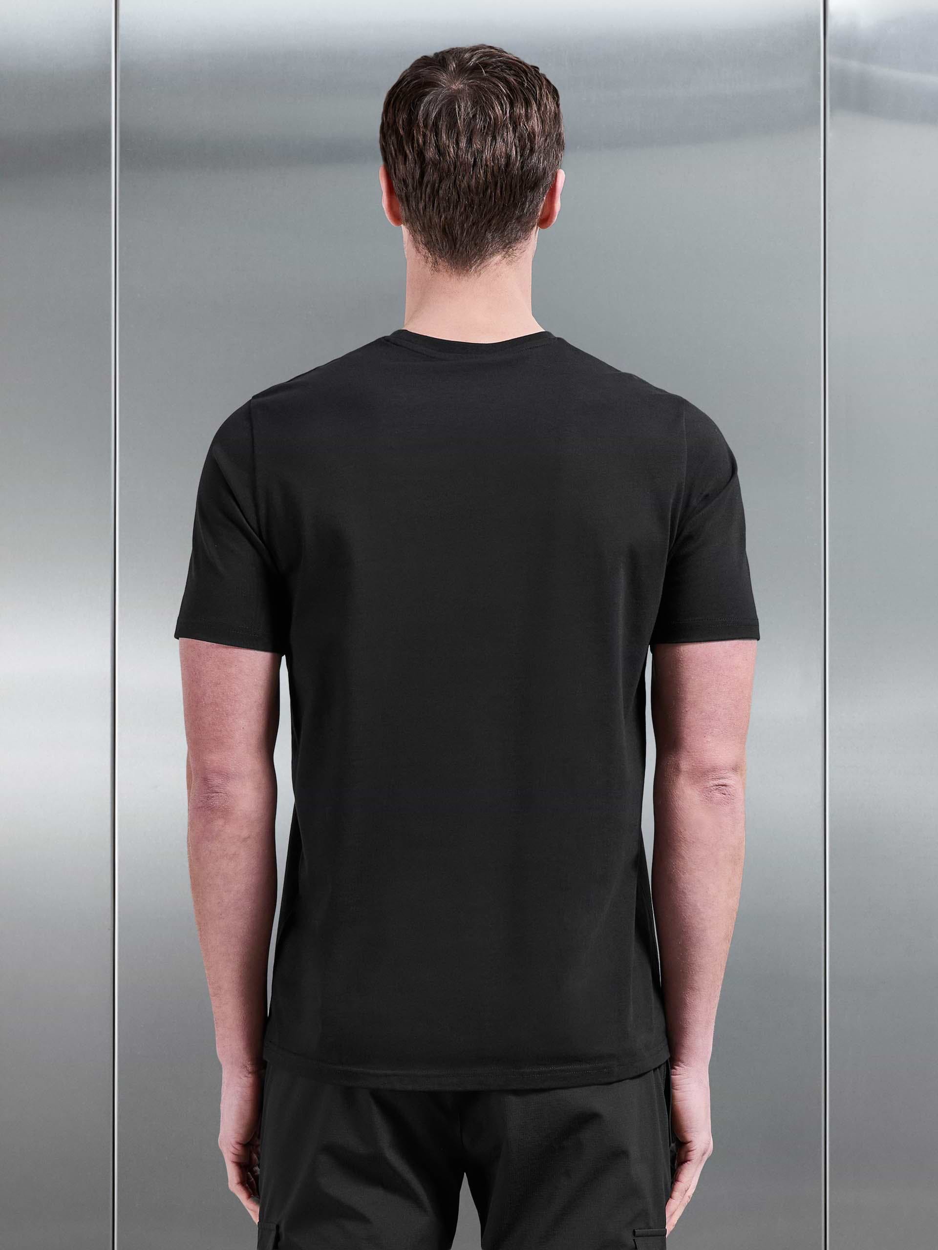 Essential Slim Fit Cotton Stretch T-Shirt in Black