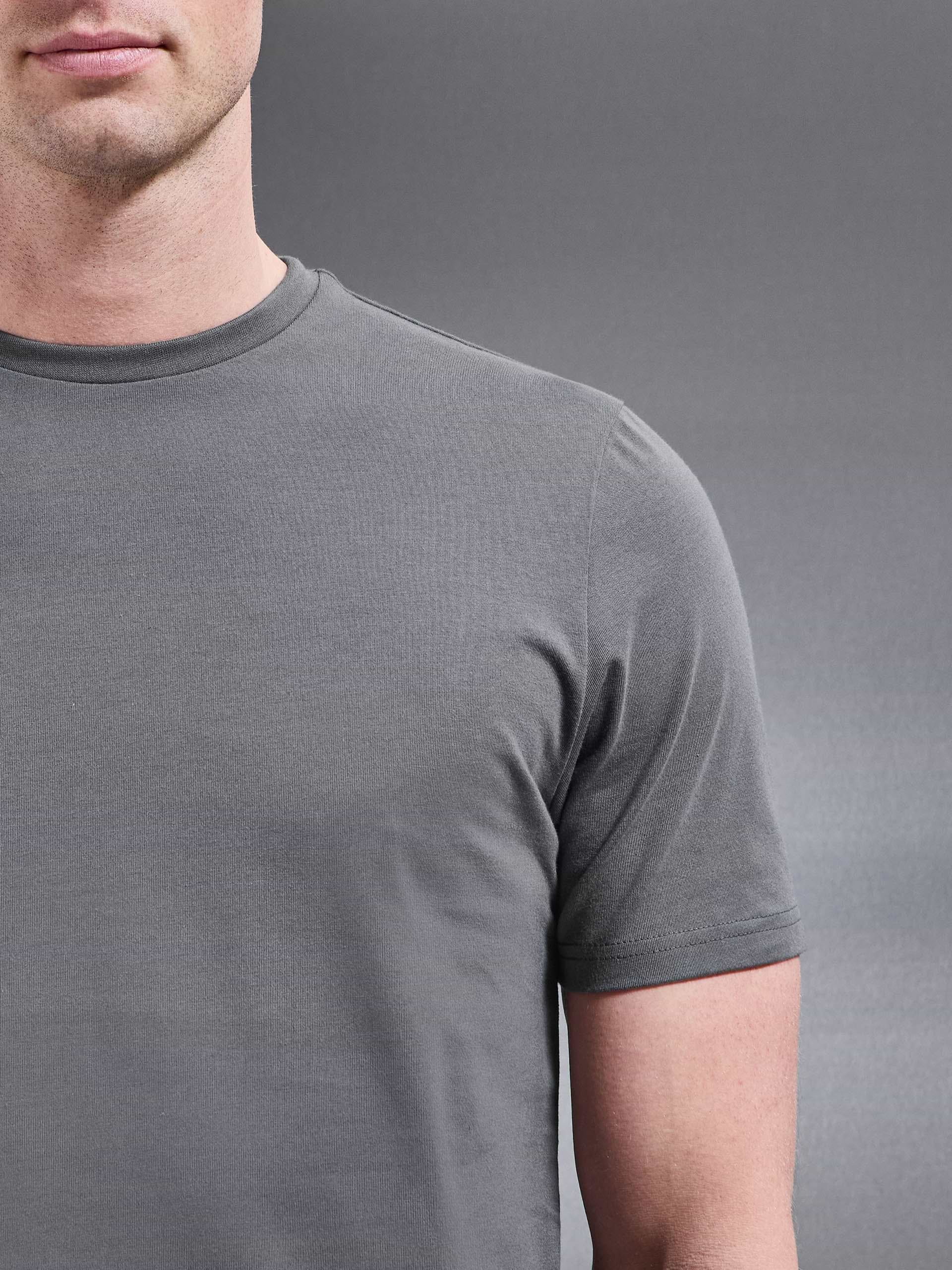 Essential Slim Fit Cotton Stretch T-Shirt in Grey
