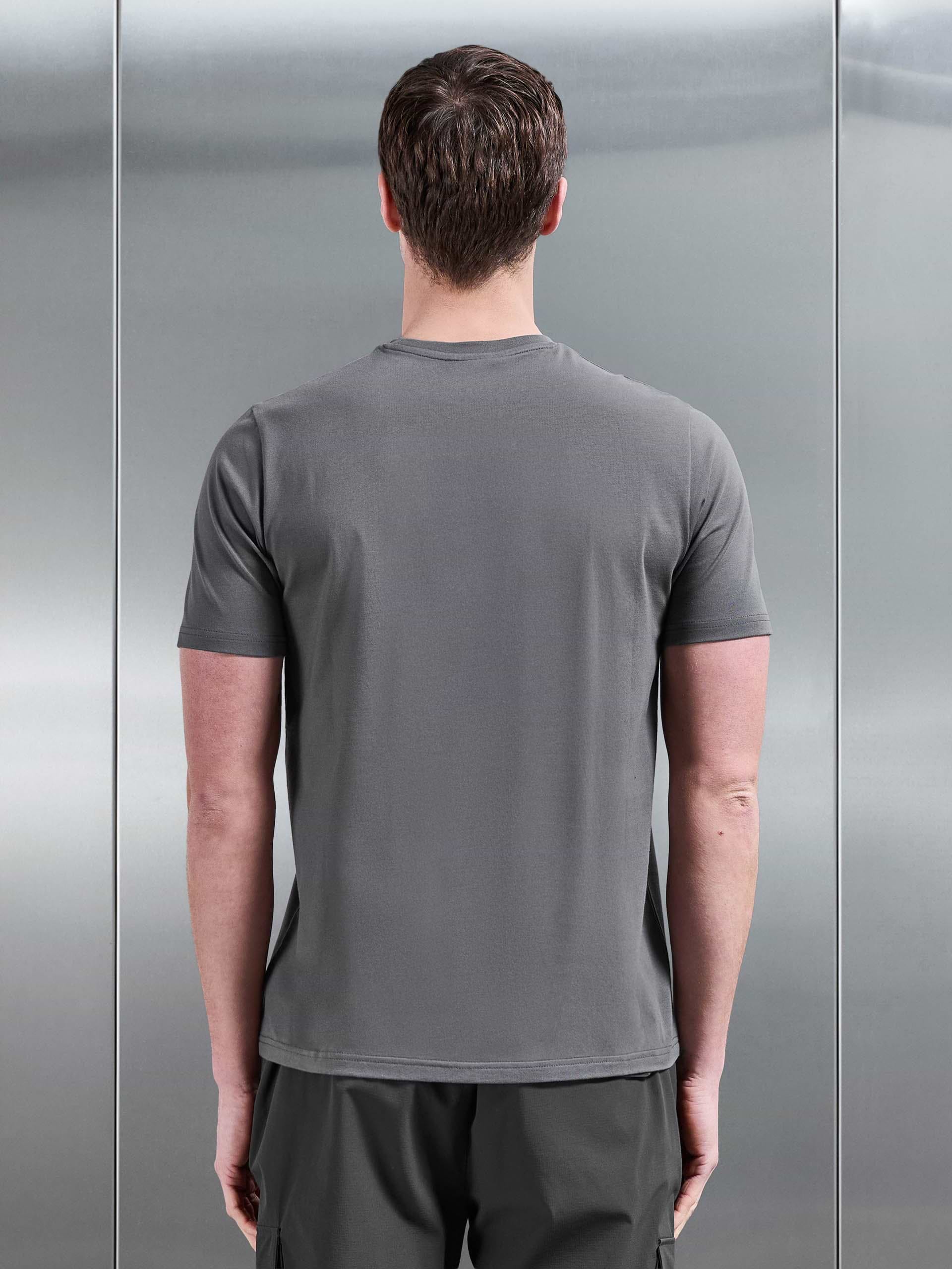 Essential Slim Fit Cotton Stretch T-Shirt in Grey