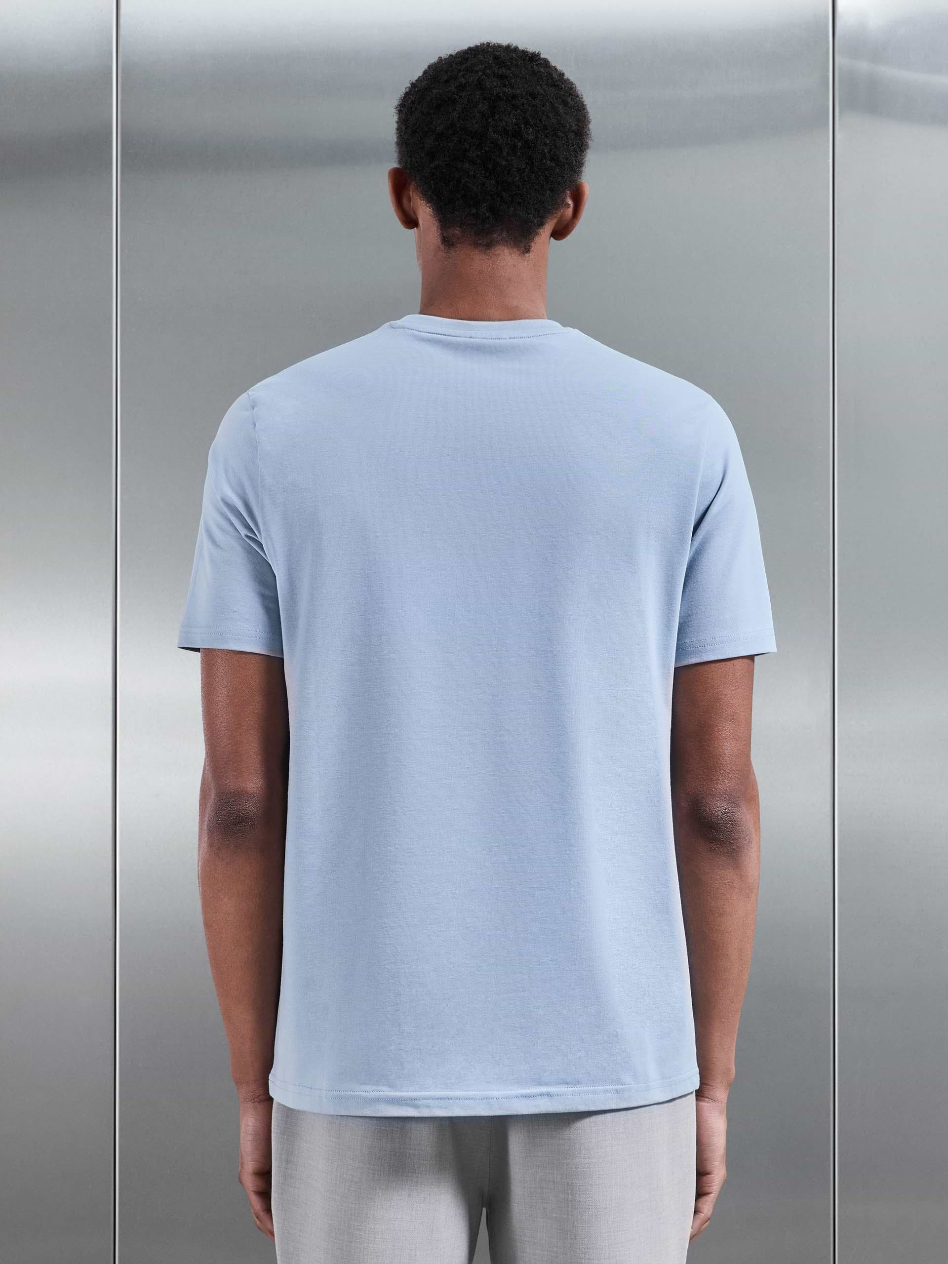 Essential Slim Fit Cotton Stretch T-Shirt in Light Blue