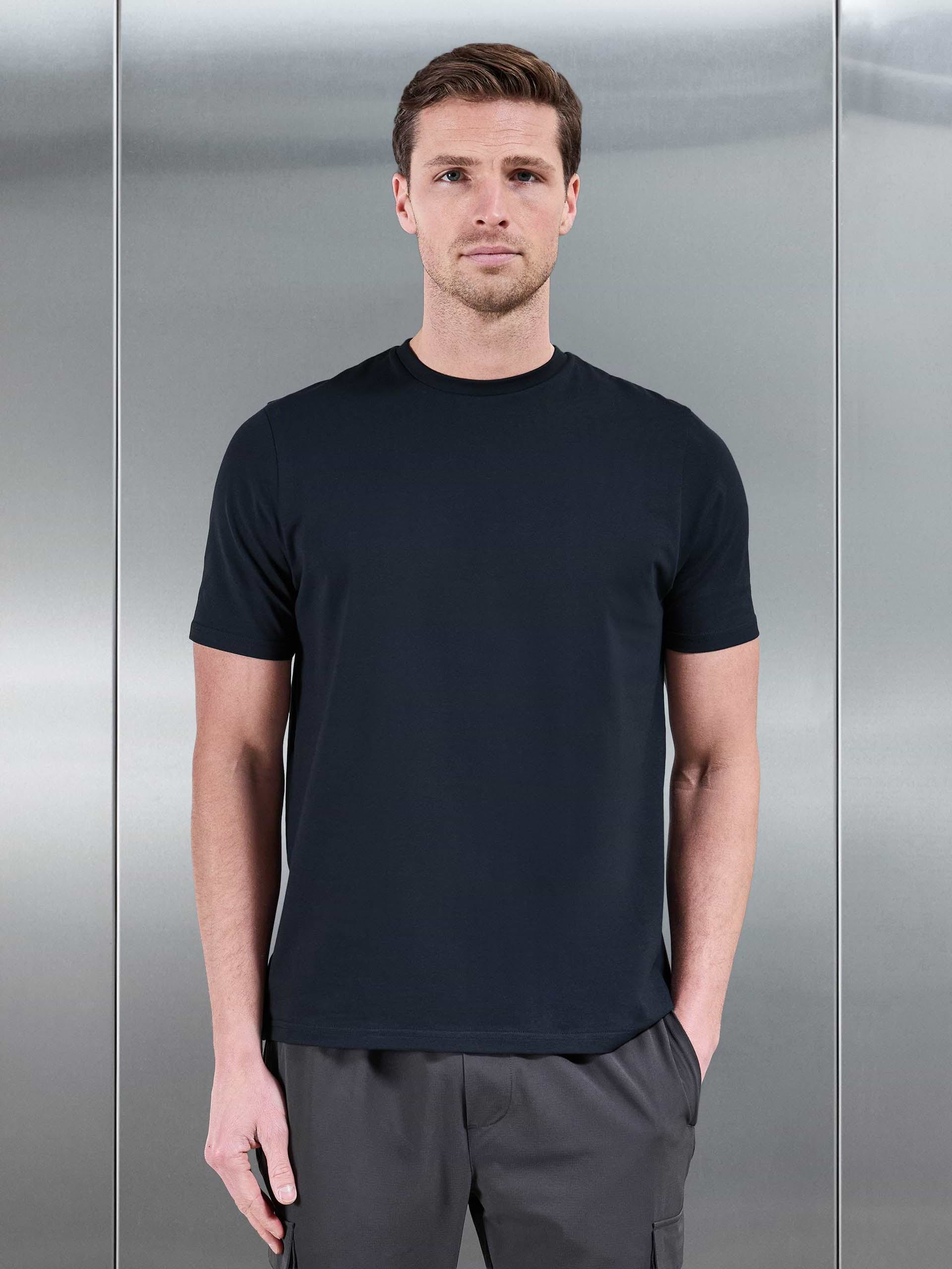 Essential Slim Fit Cotton Stretch T-Shirt in Navy