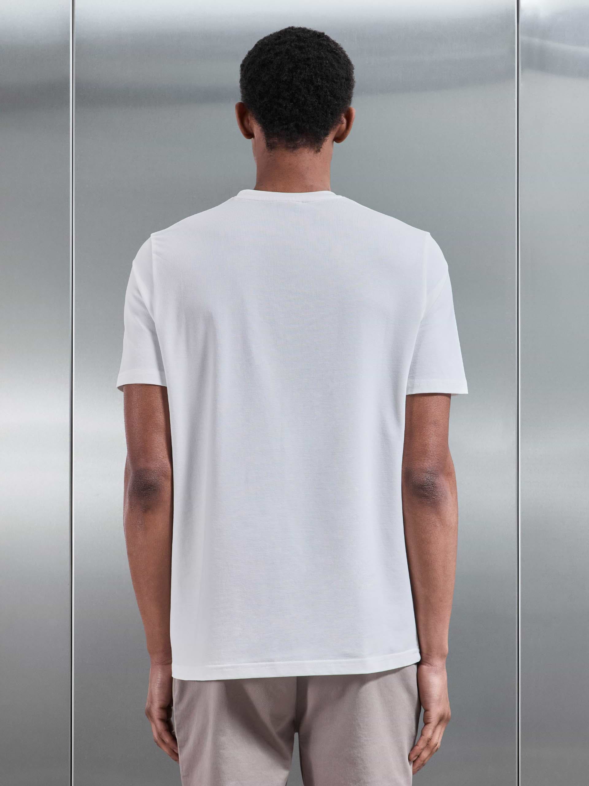 Essential Slim Fit Cotton Stretch T-Shirt in Off White
