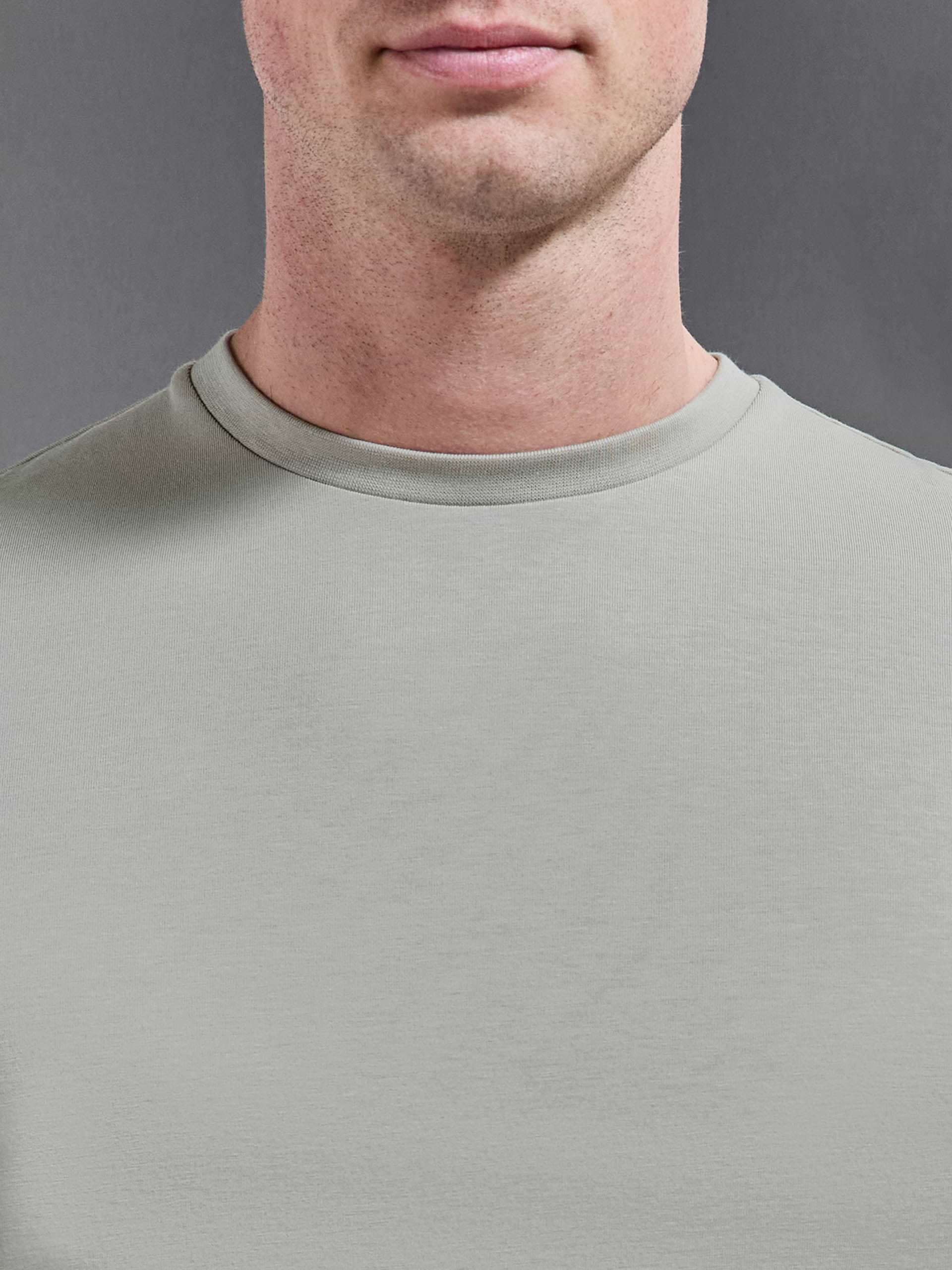 Essential Slim Fit Cotton Stretch T-Shirt in Stone