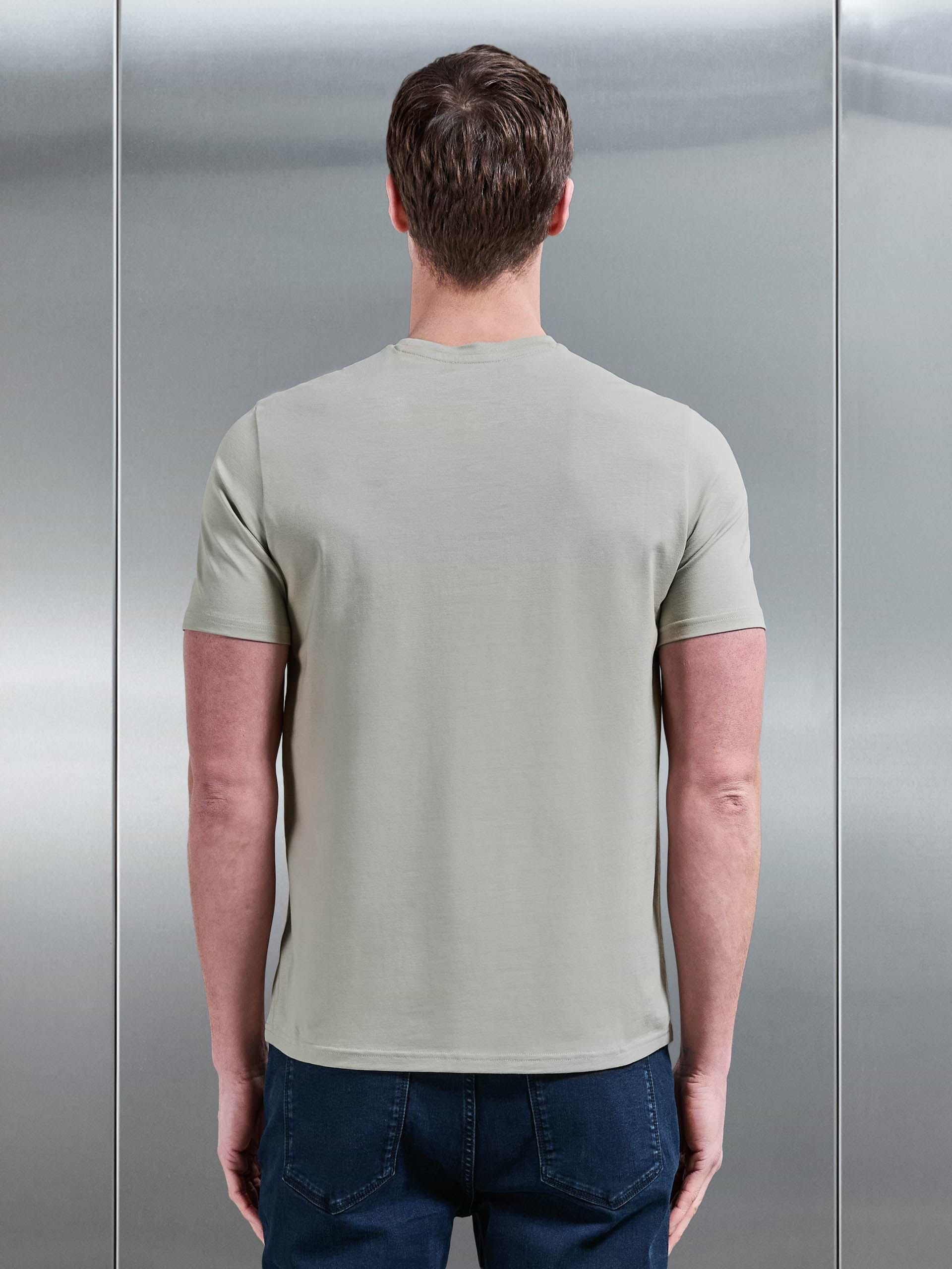 Essential Slim Fit Cotton Stretch T-Shirt in Stone