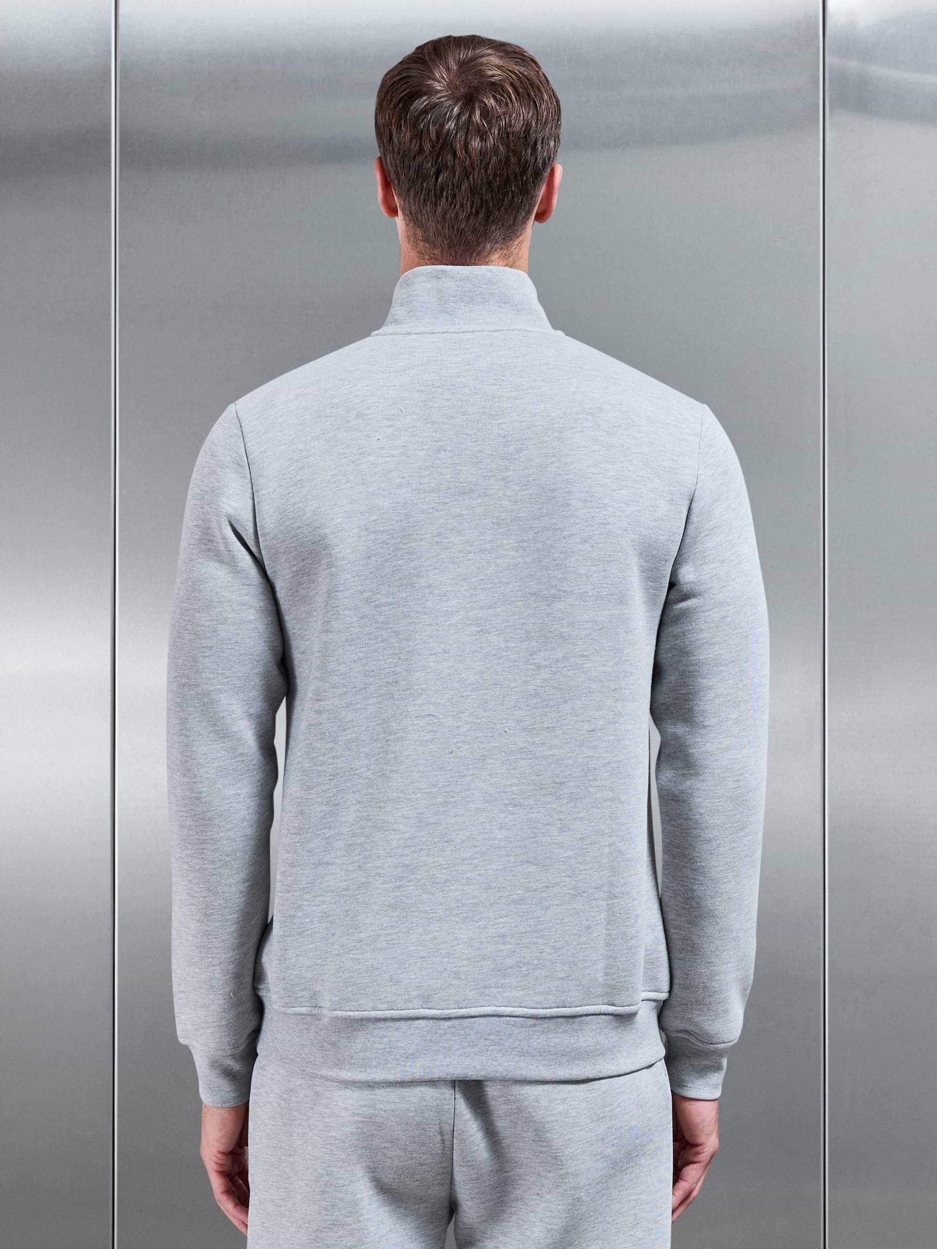 Essential Slim Half Zip in Marl Grey