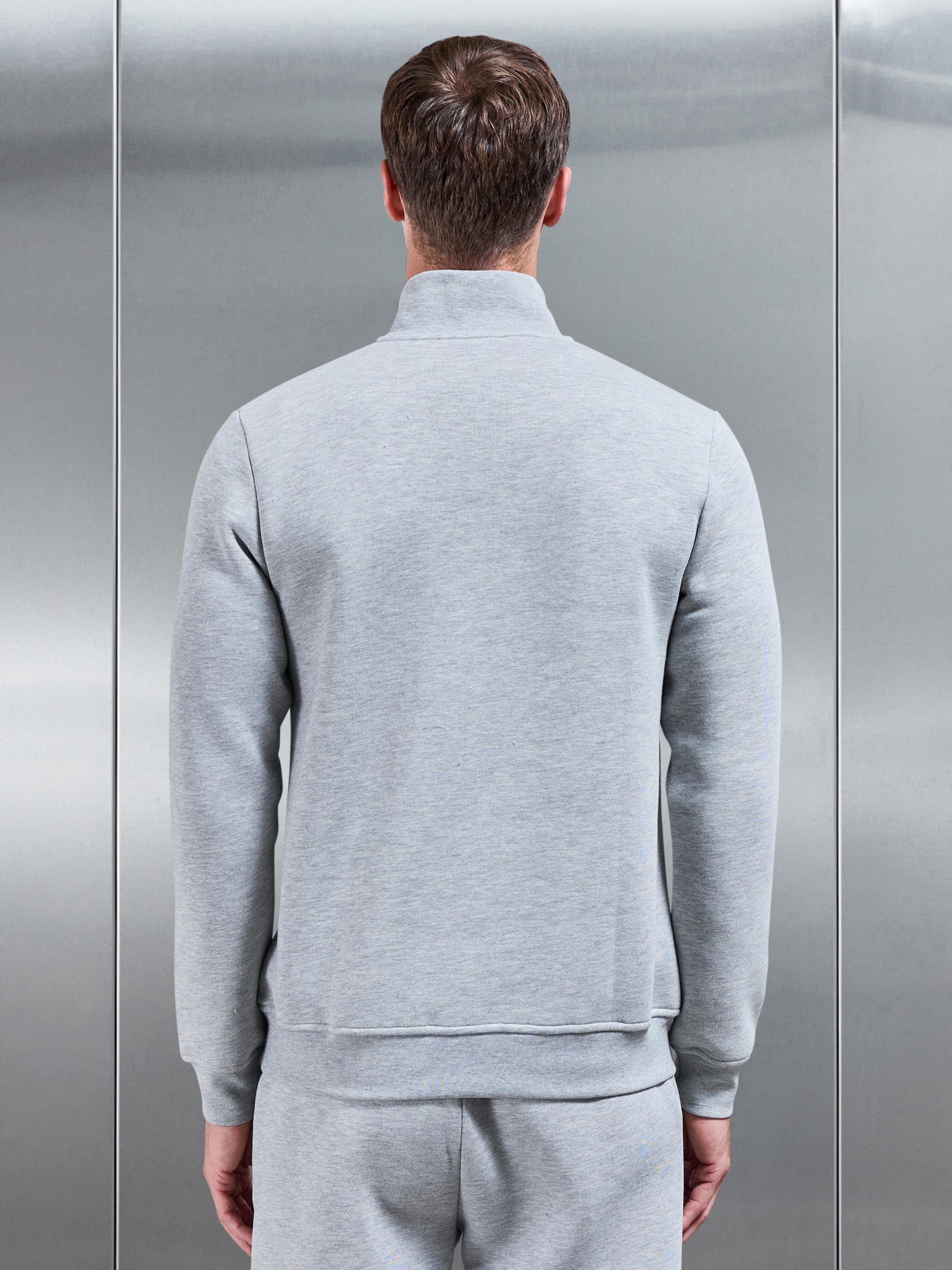 Essential Slim Half Zip in Marl Grey
