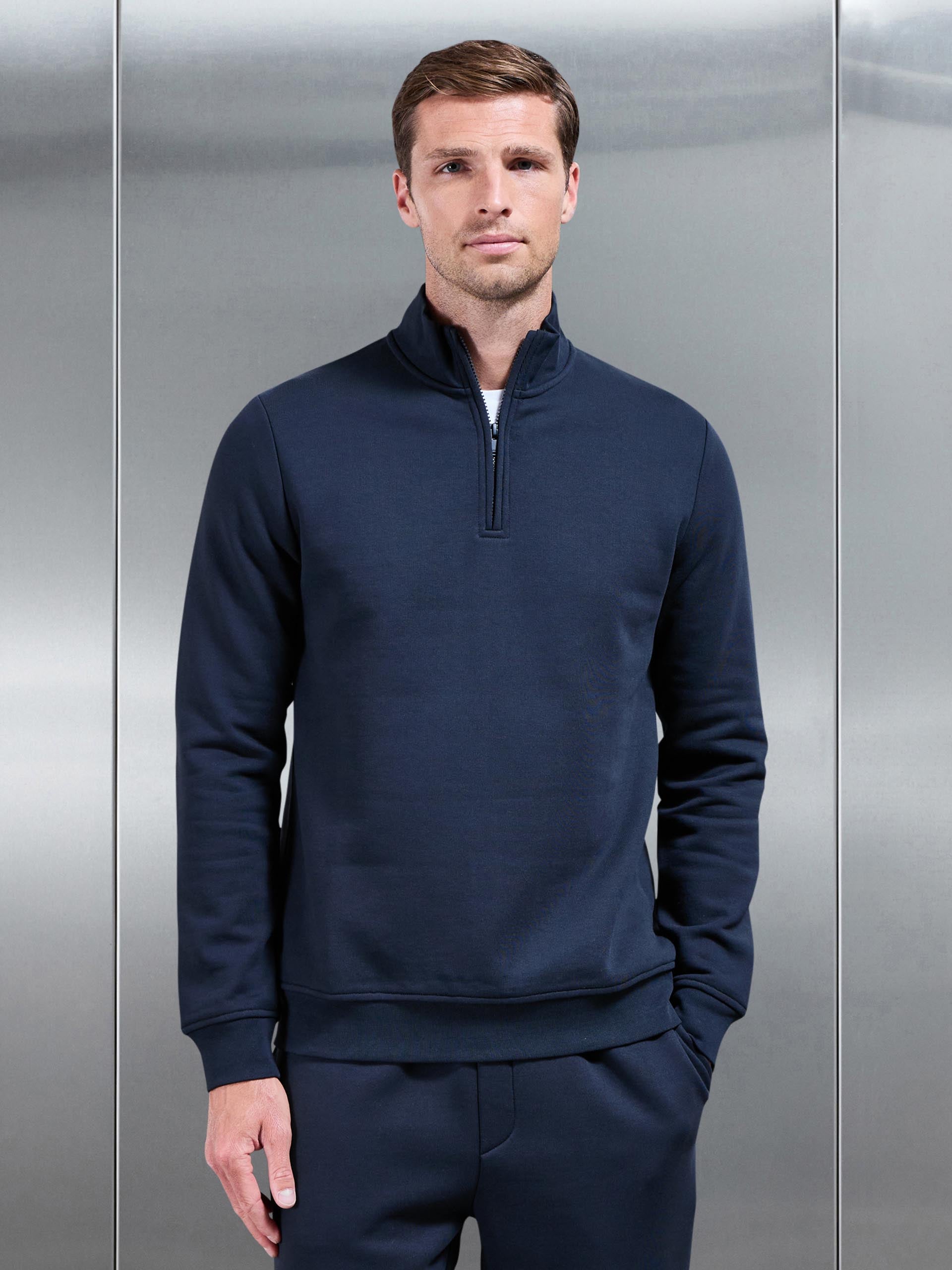 Essential Slim Half Zip in Navy