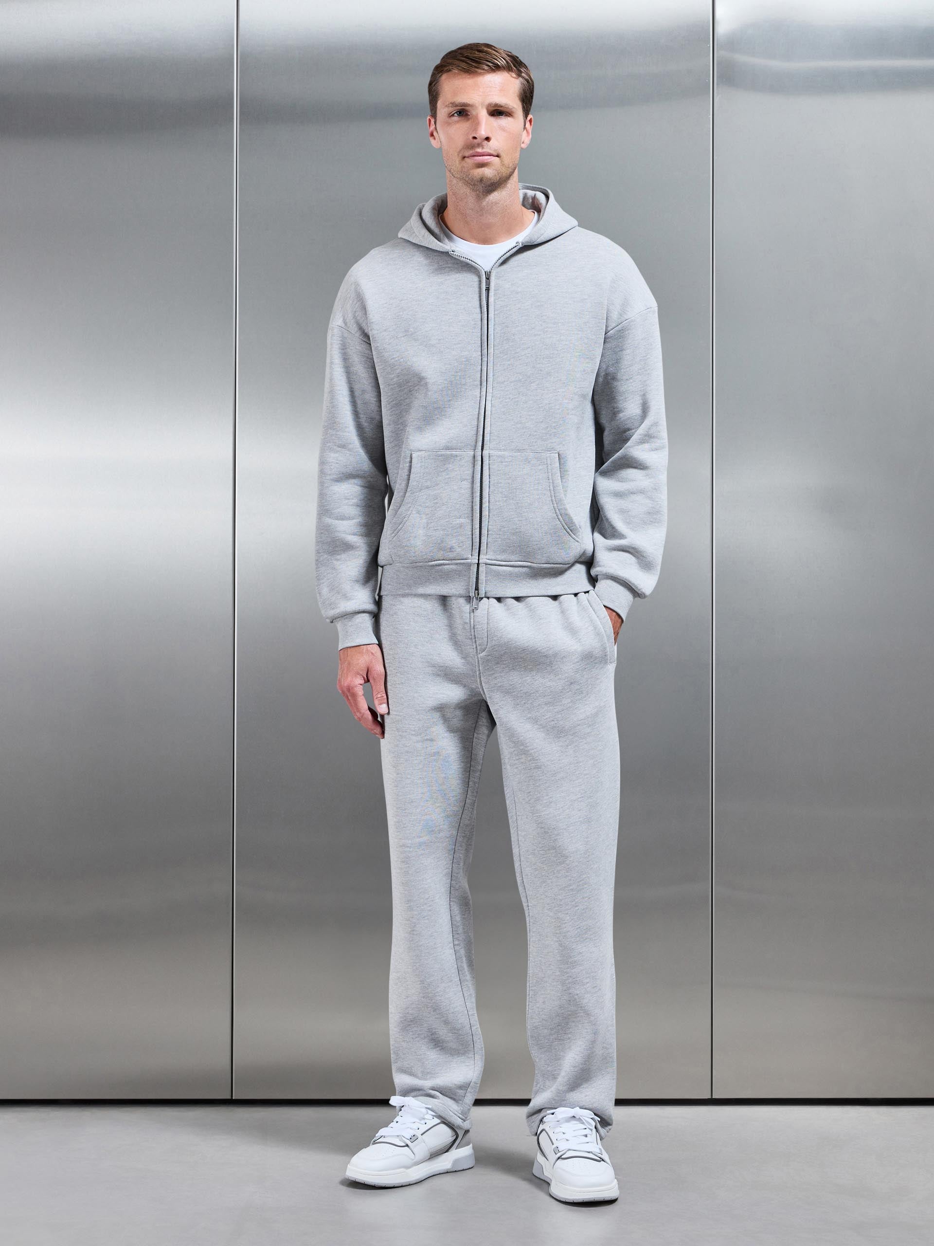 Essential Straight Leg Jogger in Marl Grey