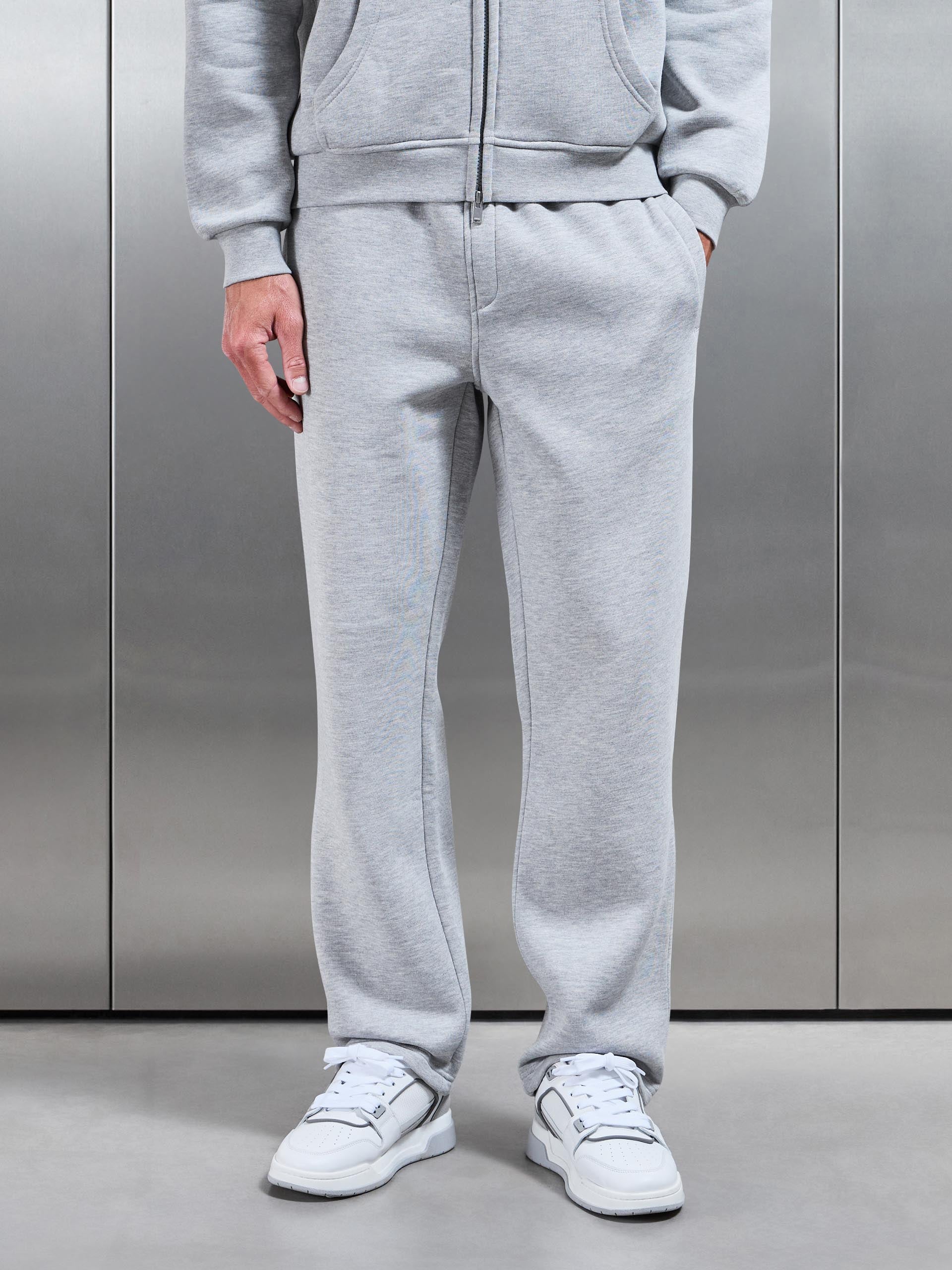 Essential Straight Leg Jogger in Marl Grey