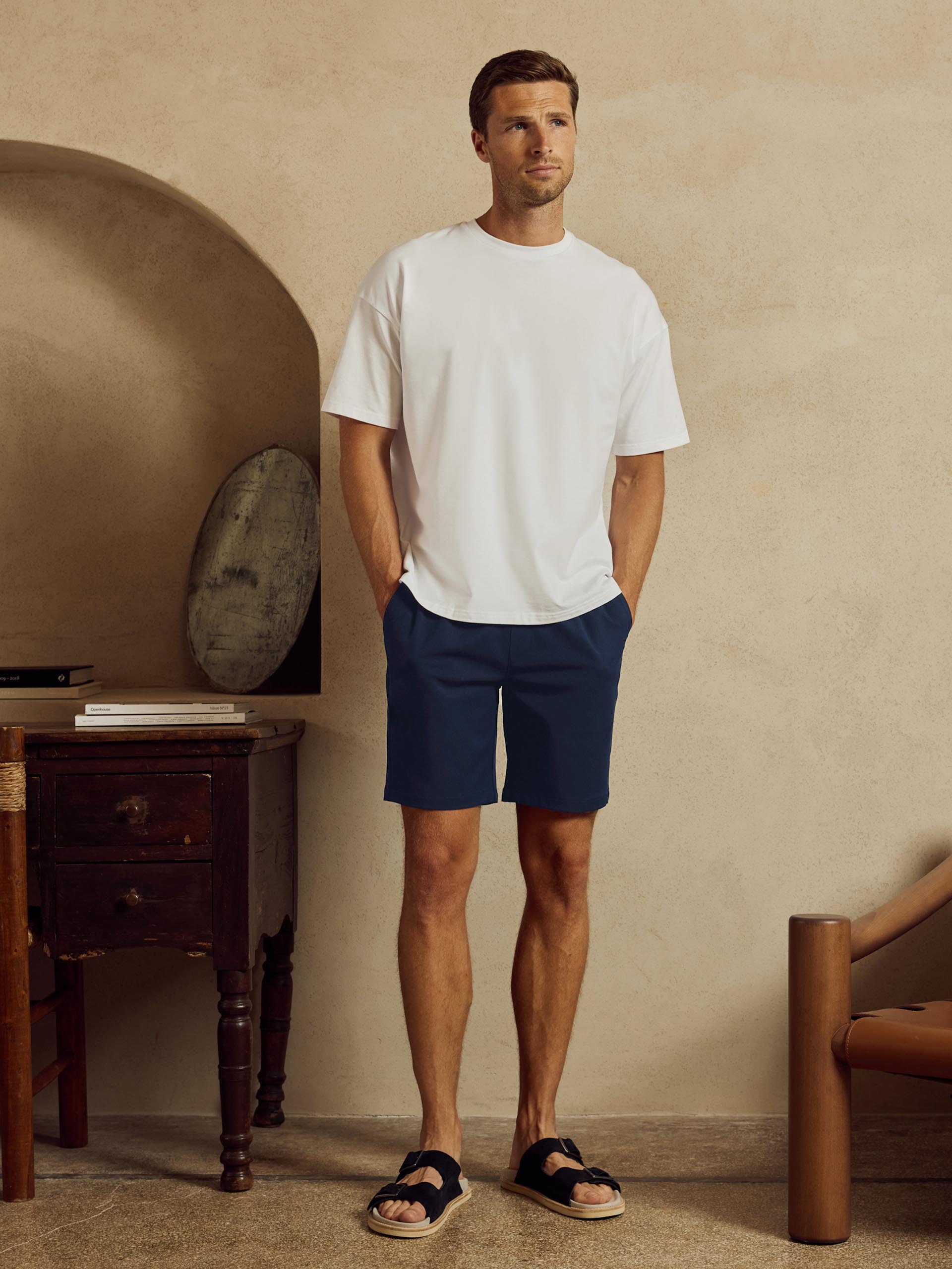 Essential Drawstring Tailored Short in Navy