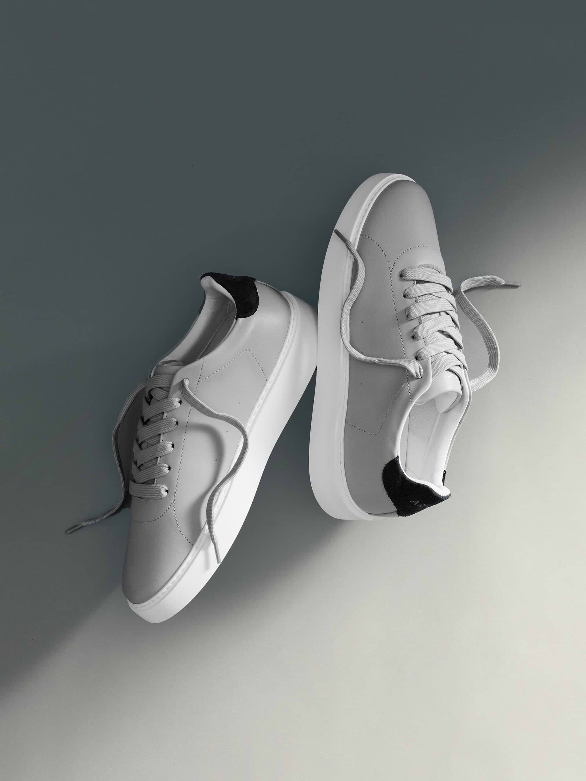 Everyday Leather Trainer in Grey