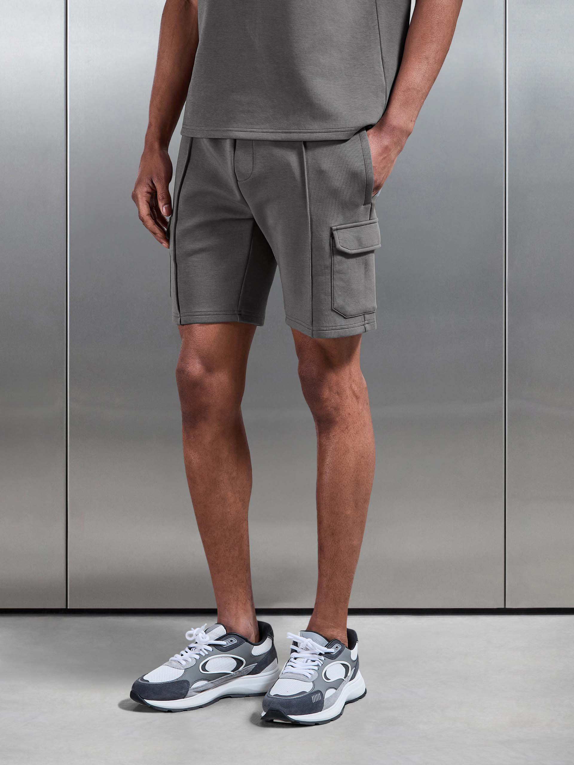 Everyday Luxe Cargo Short in Grey