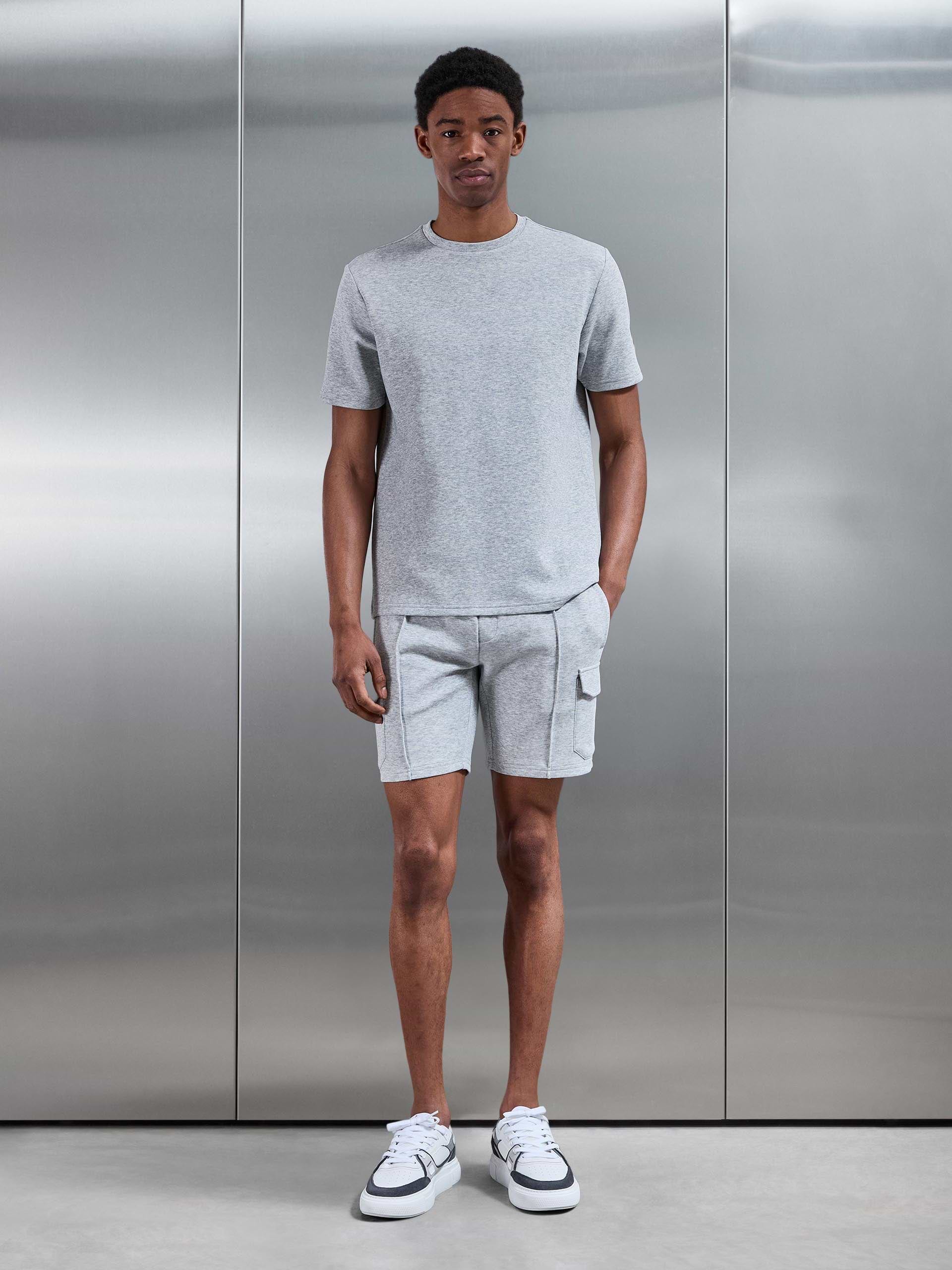 Everyday Luxe Cargo Short in Marl Grey