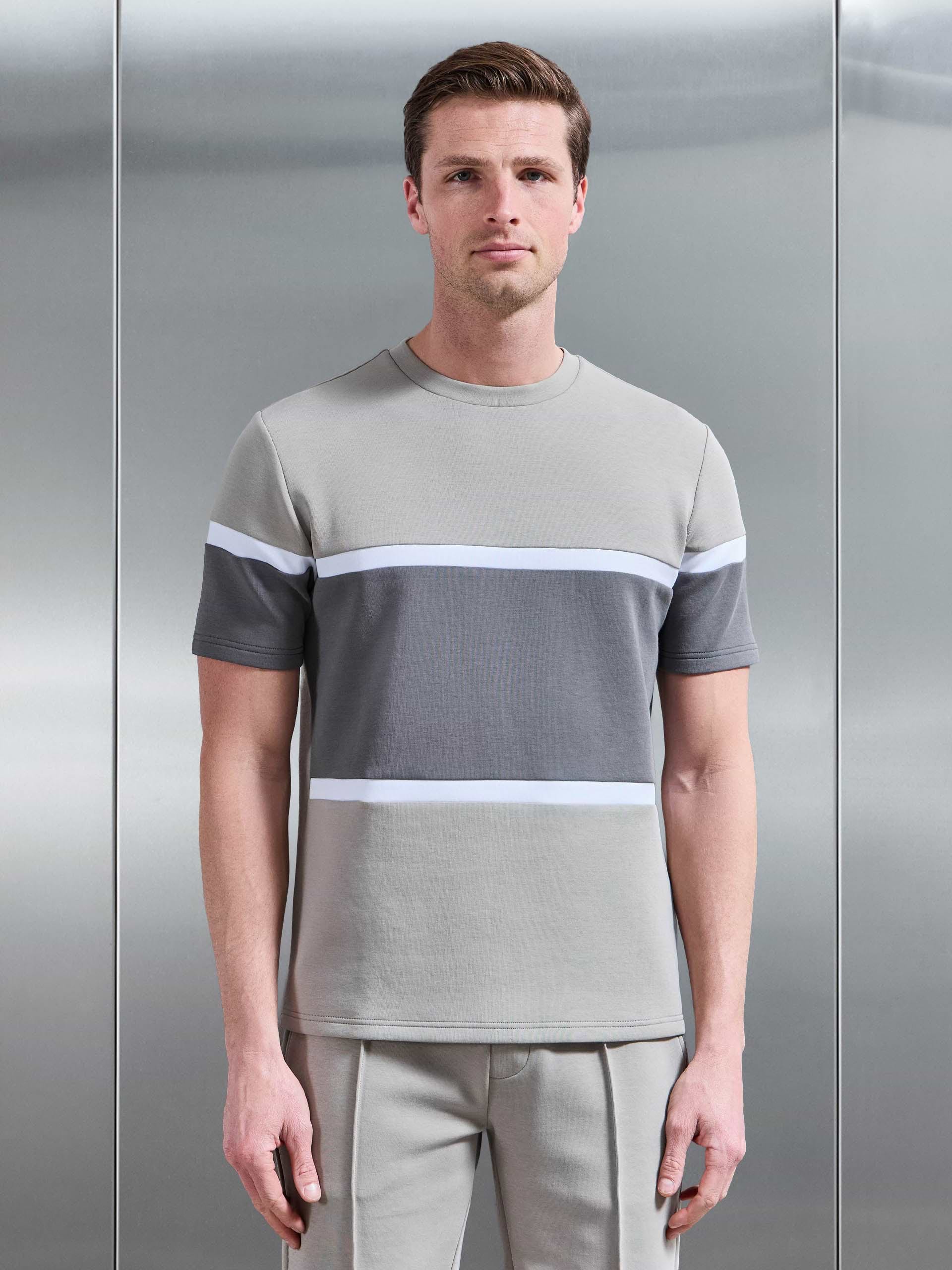 Everyday Luxe Colour Block T-Shirt in Stone