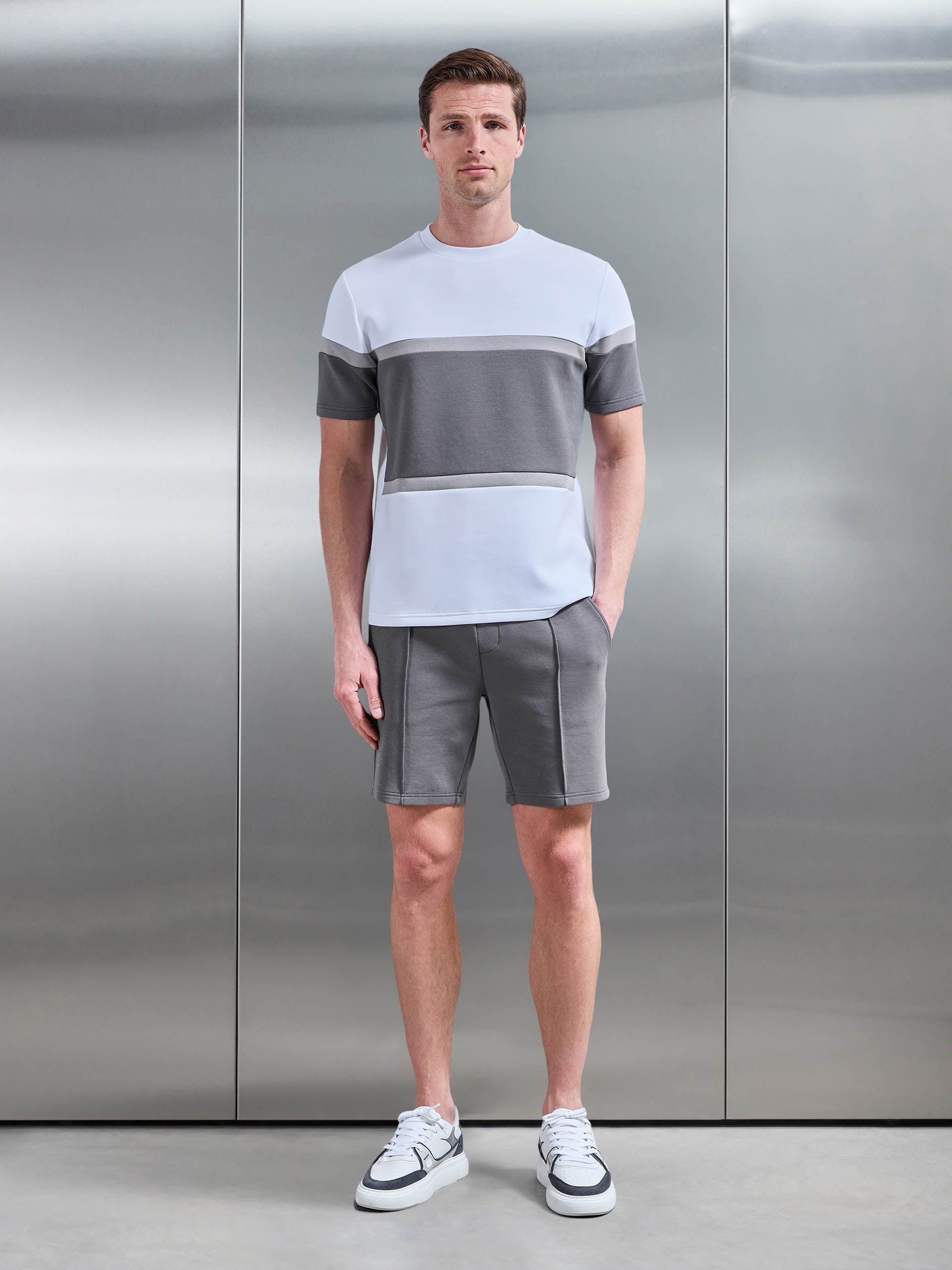 Everyday Luxe Colour Block T-Shirt in White