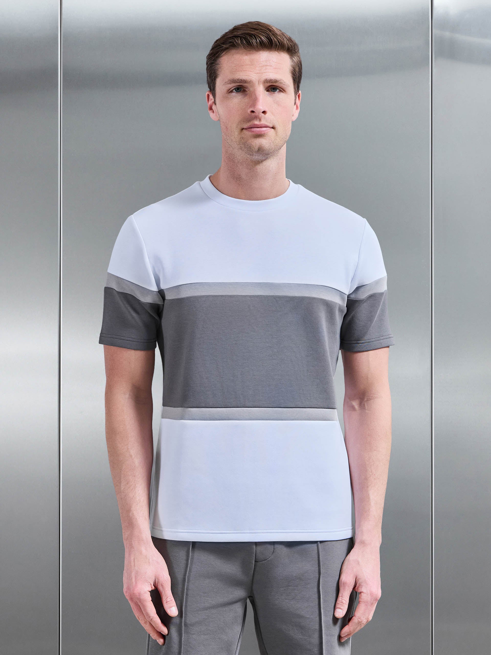 Everyday Luxe Colour Block T-Shirt in White