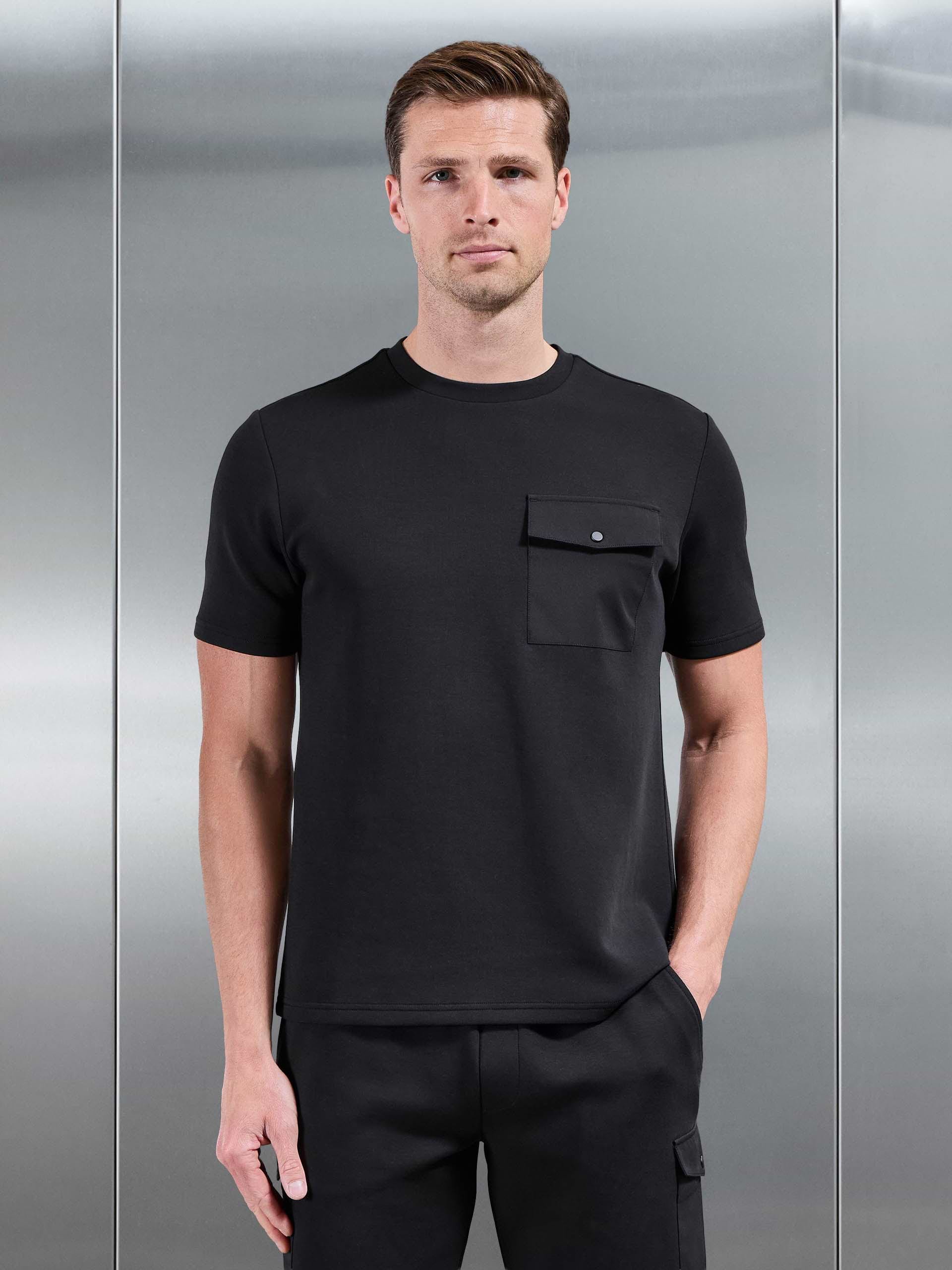Everyday Luxe Hybrid Cargo T-Shirt in Black