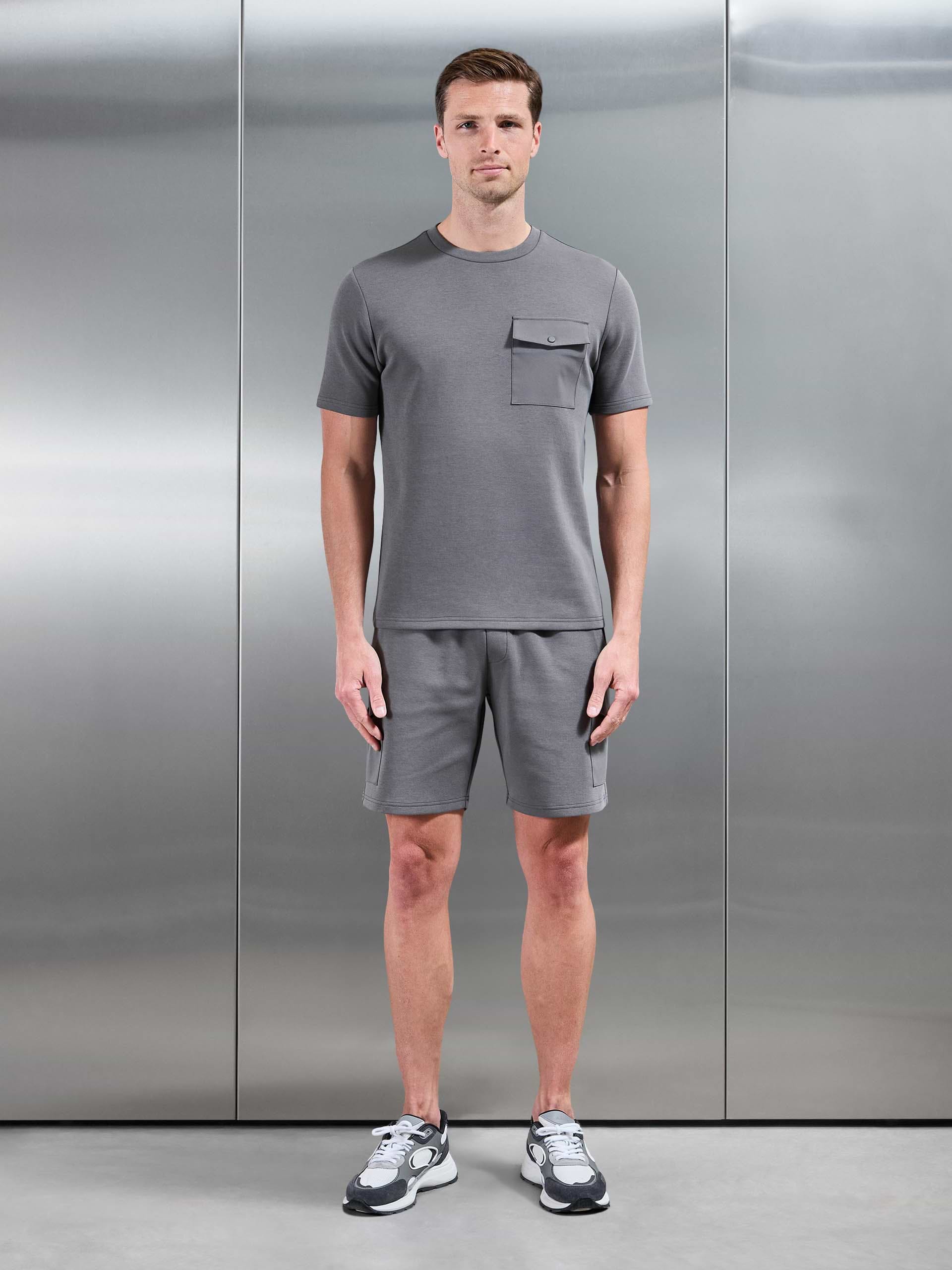 Everyday Luxe Hybrid Cargo T-Shirt in Grey
