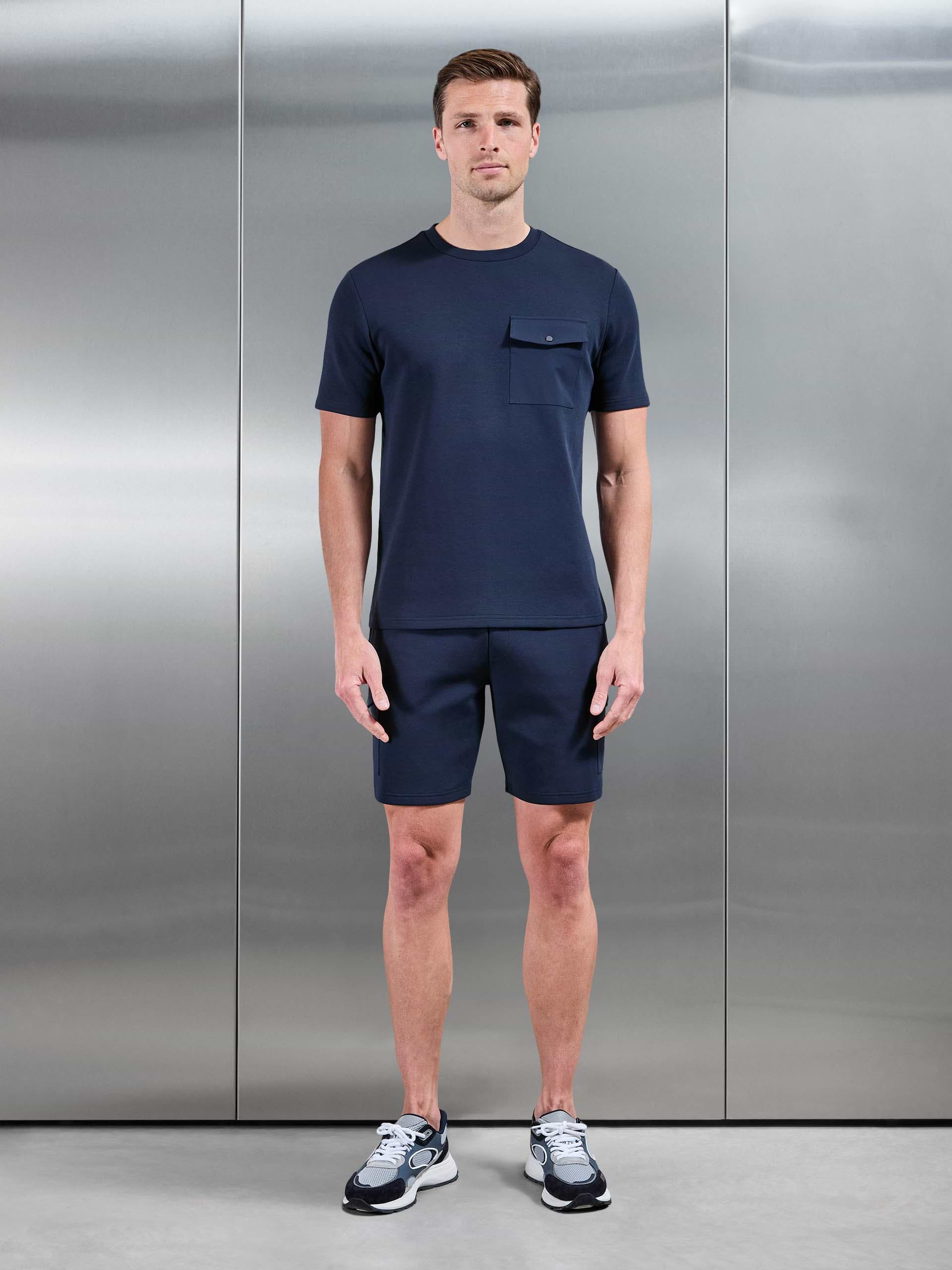 Everyday Luxe Hybrid Cargo T-Shirt in Navy