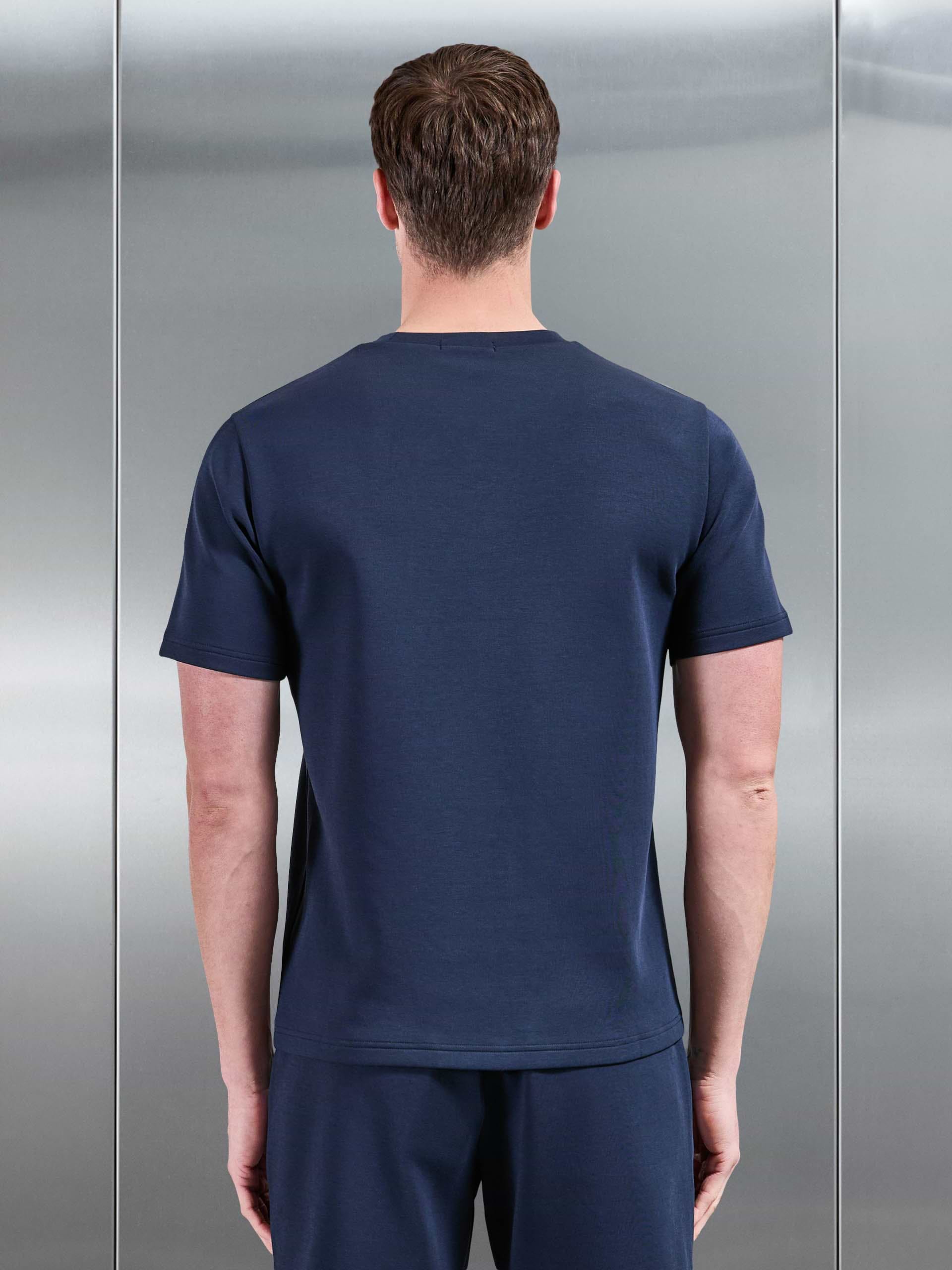 Everyday Luxe Piping T-Shirt in Navy