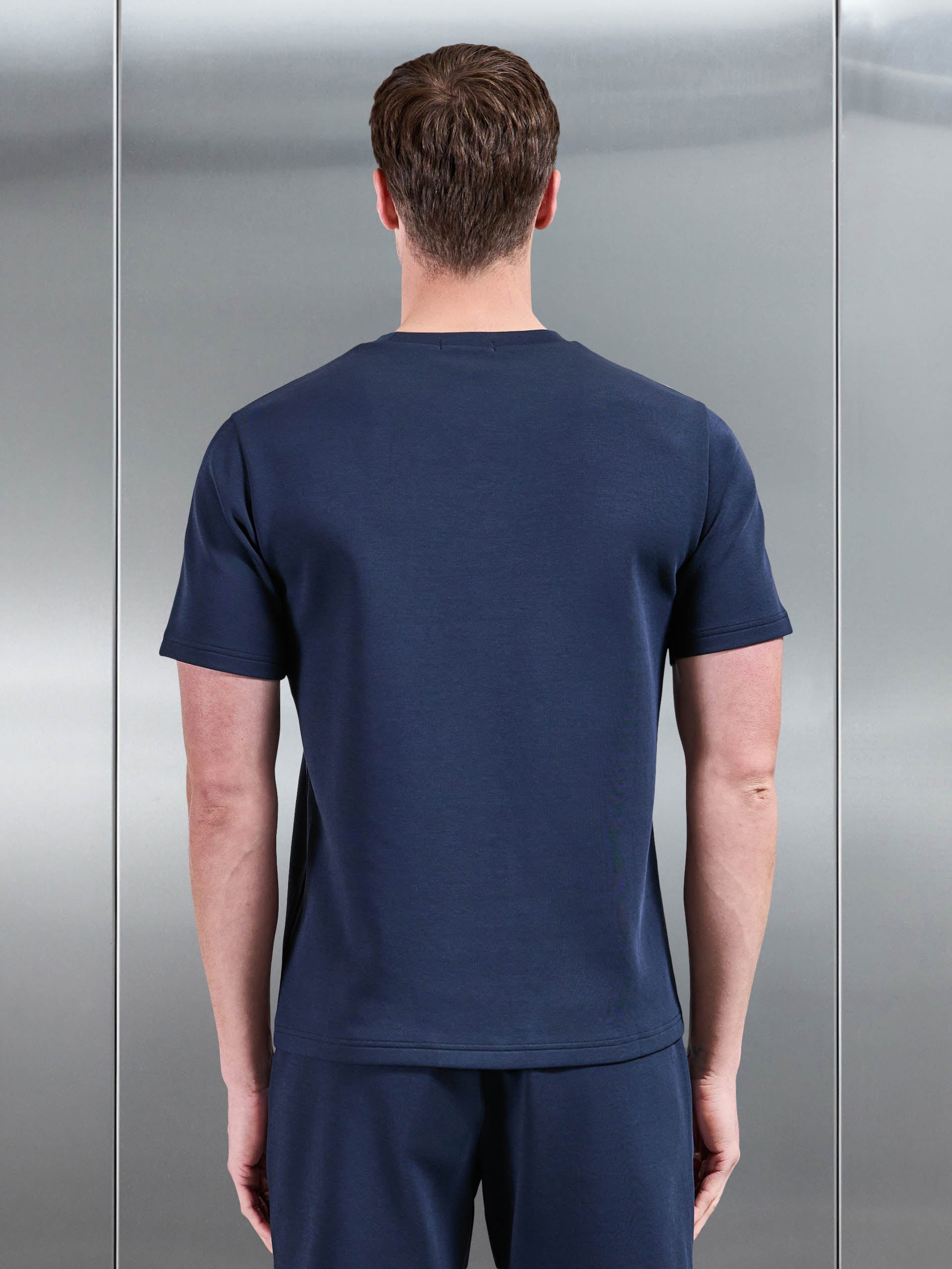 Everyday Luxe Piping T-Shirt in Navy