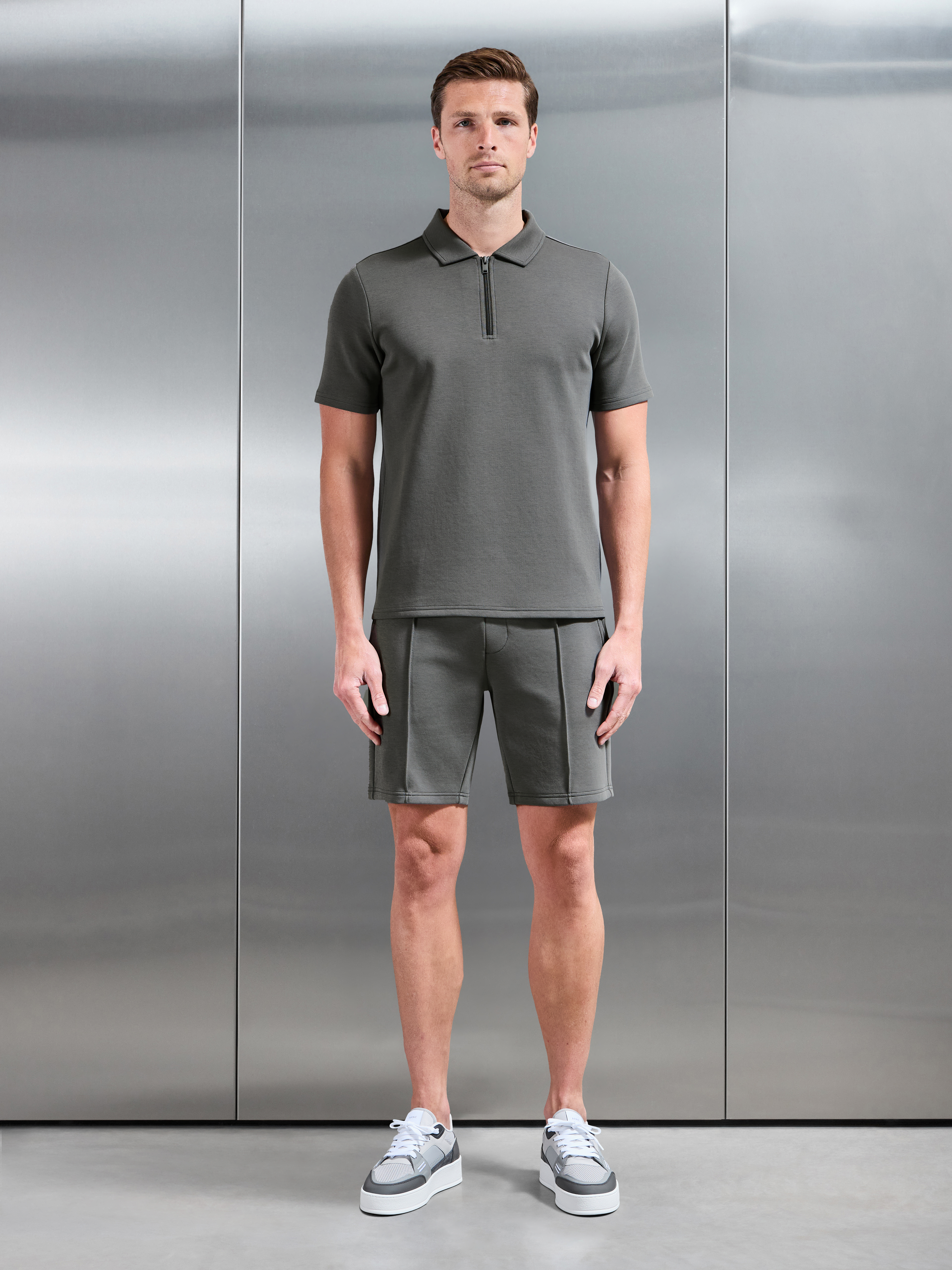 Everyday Luxe Polo Shirt in Grey