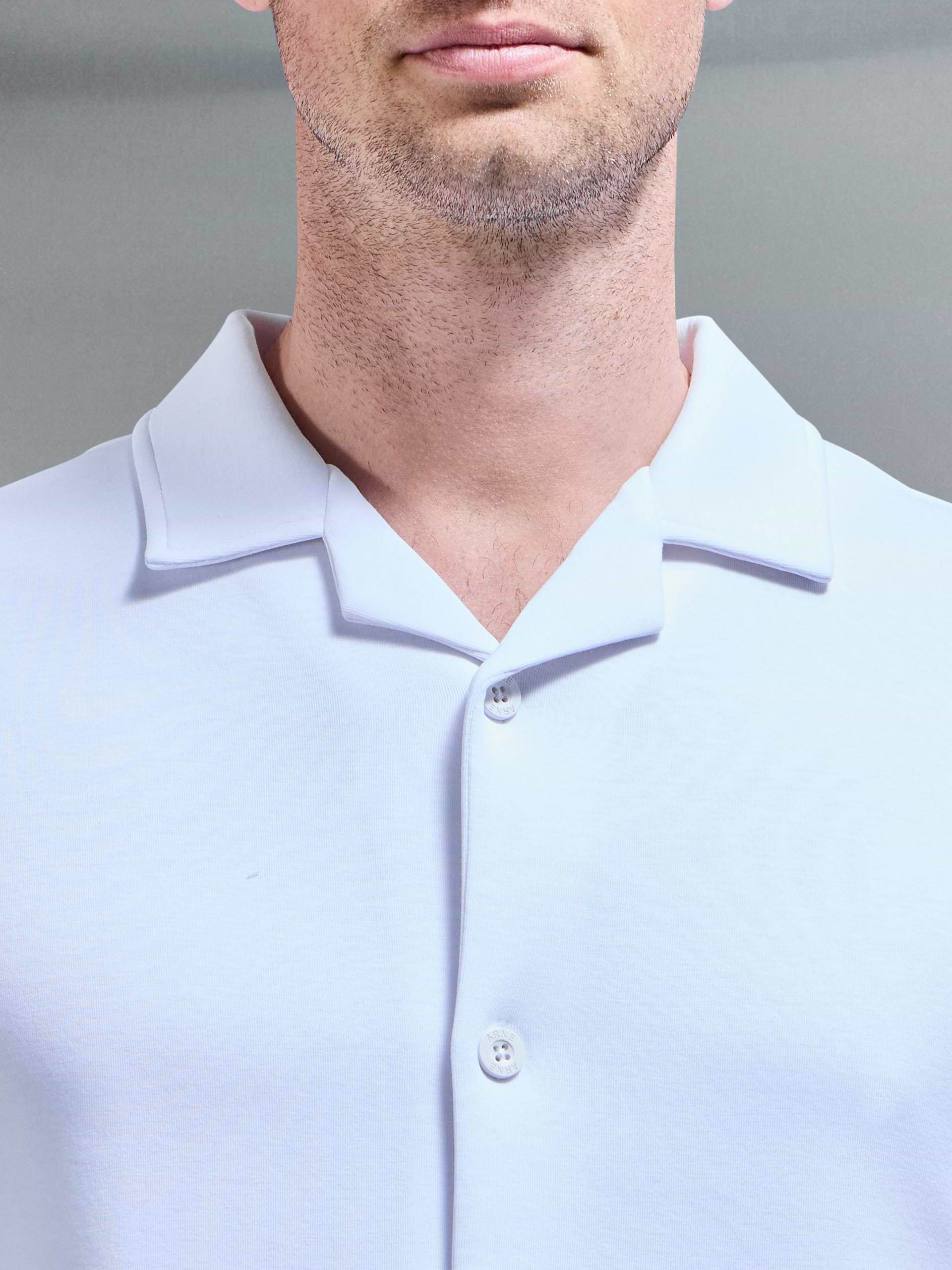 Everyday Luxe Revere Collar Shirt in White