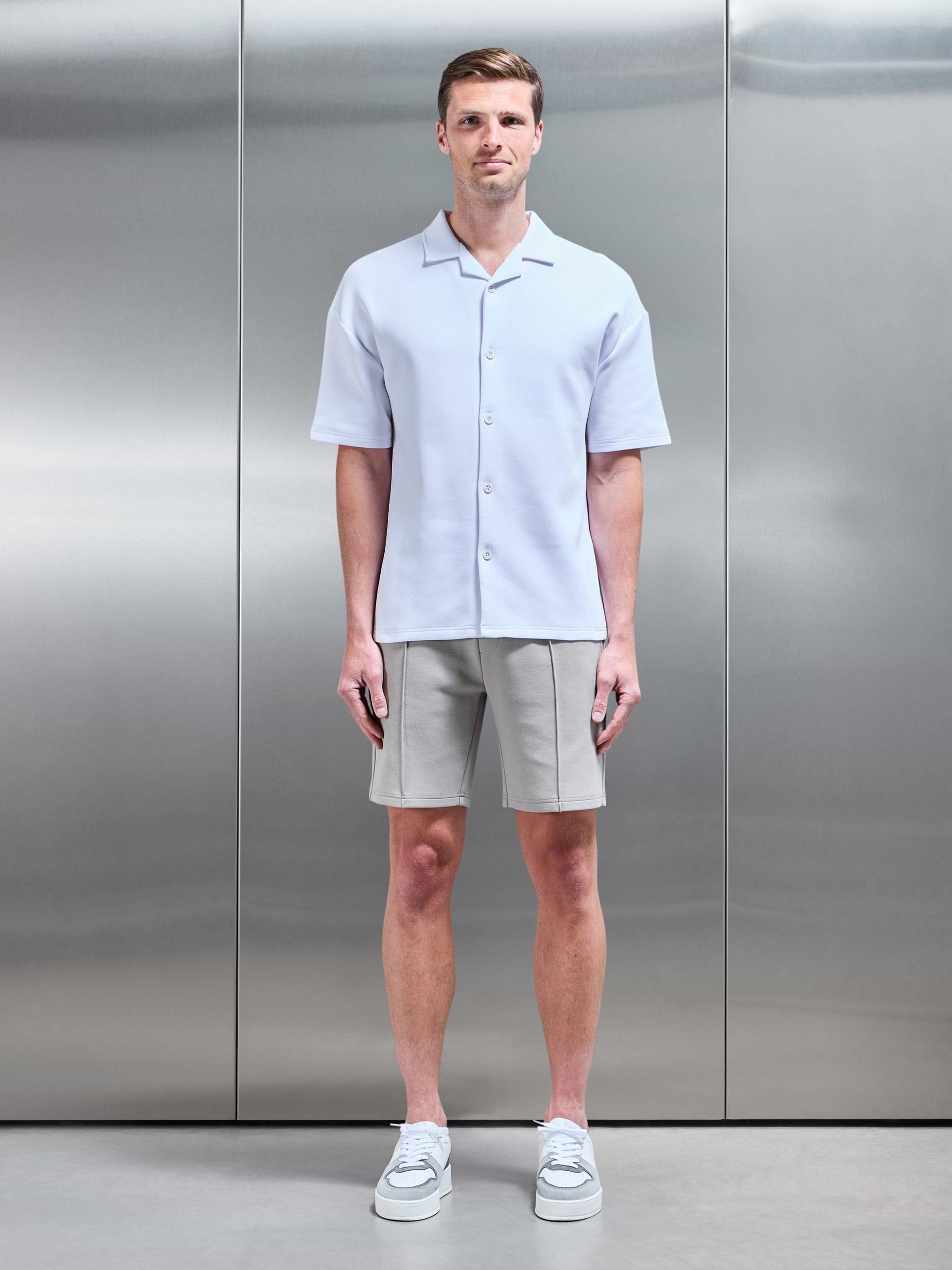 Everyday Luxe Revere Collar Shirt in White