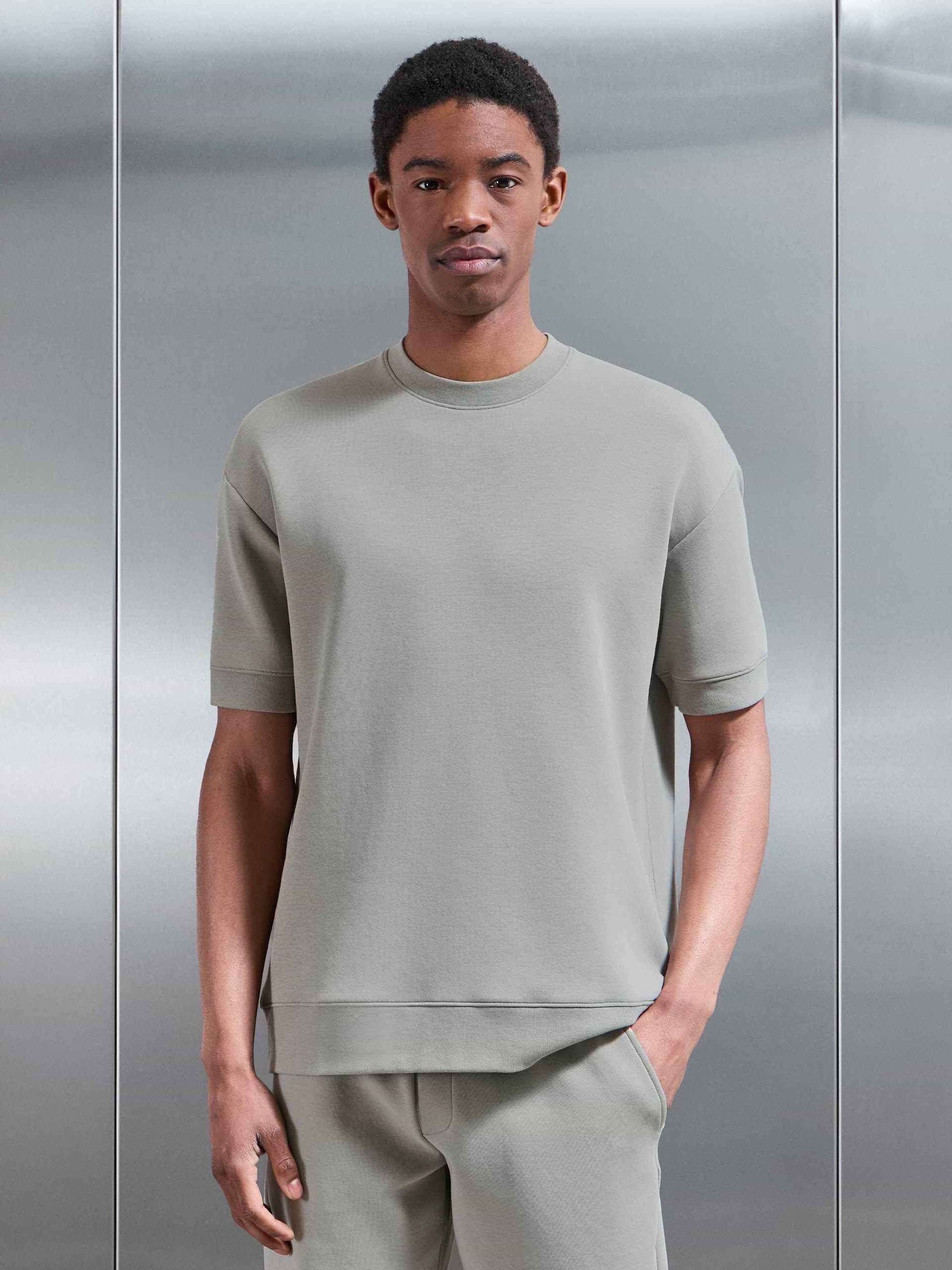Everyday Luxe Ribbed Relaxed T-Shirt in Stone