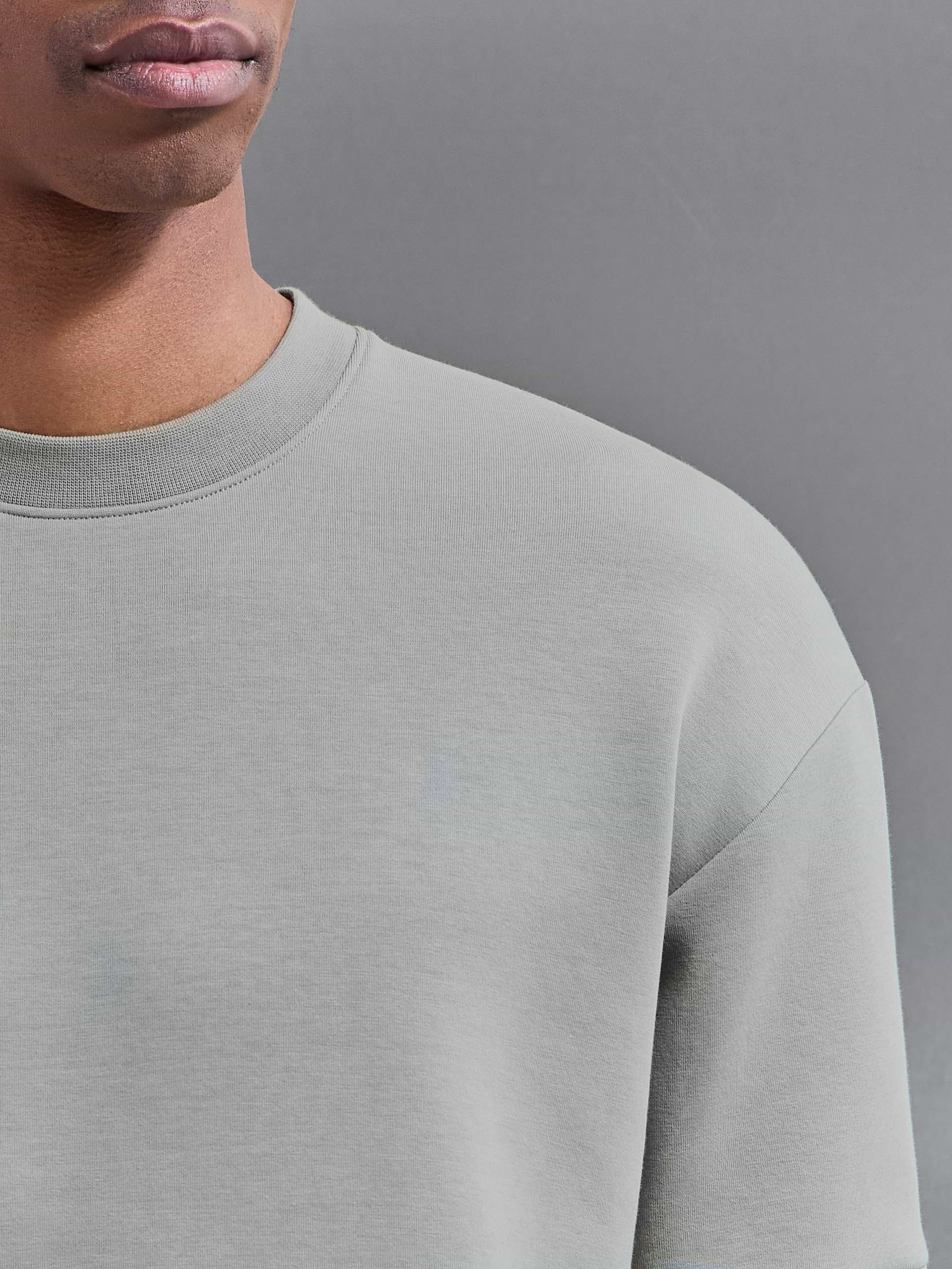 Everyday Luxe Ribbed Relaxed T-Shirt in Stone