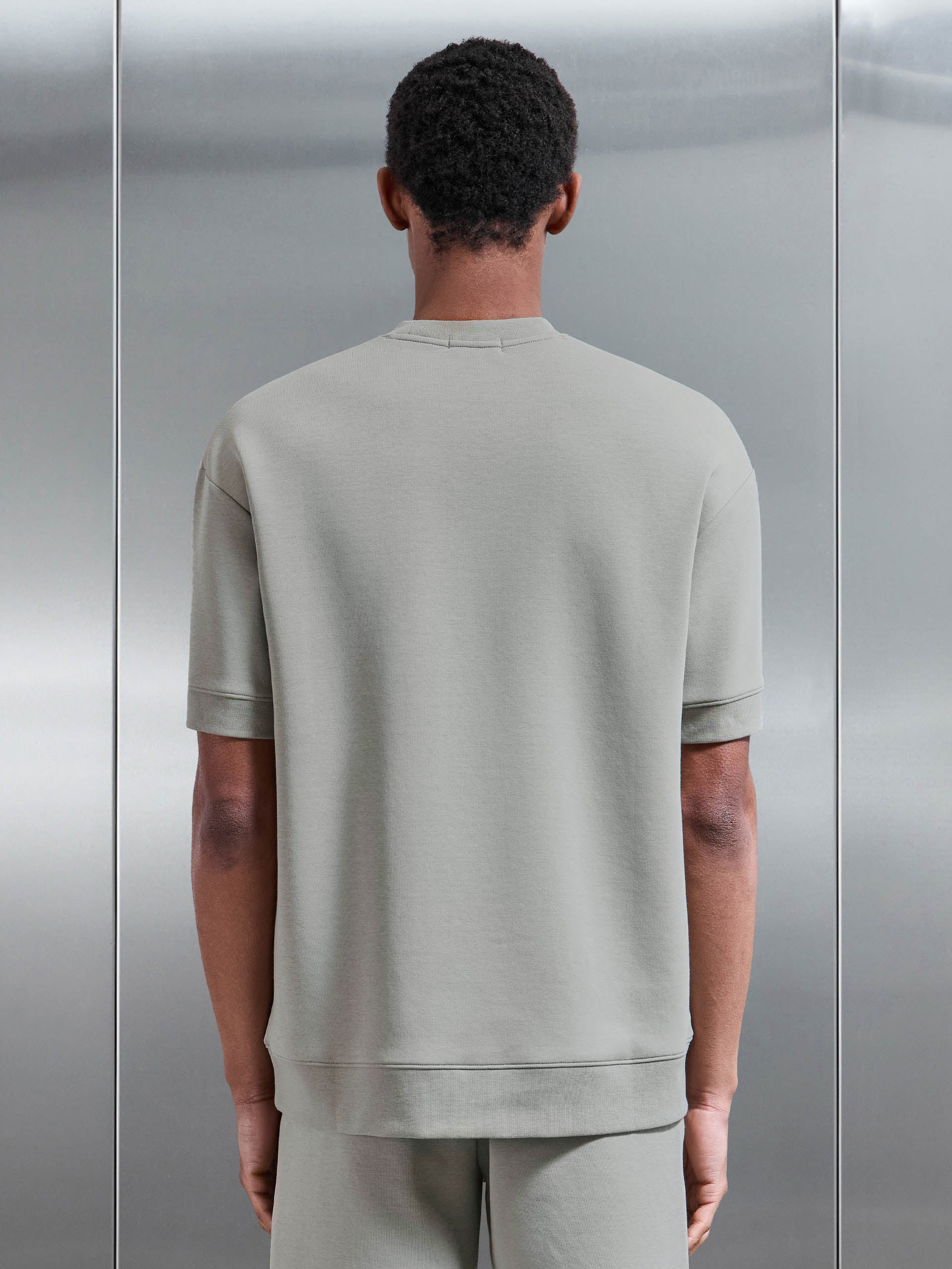 Everyday Luxe Ribbed Relaxed T-Shirt in Stone